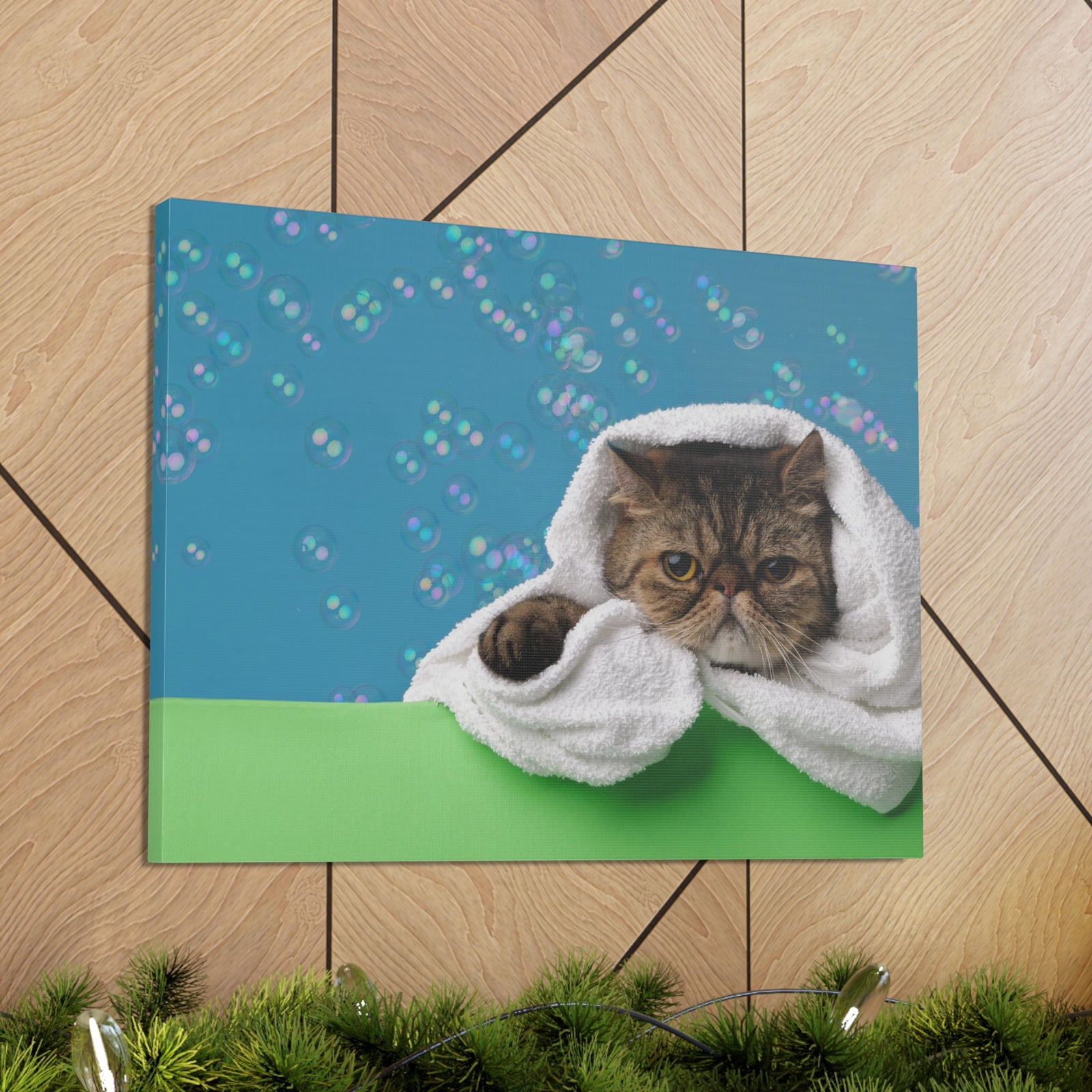 Cute Exotic Shorthair Bathee Canvas Wall Art for Home Decor Ready-to-Hang-Express Your Love Gifts