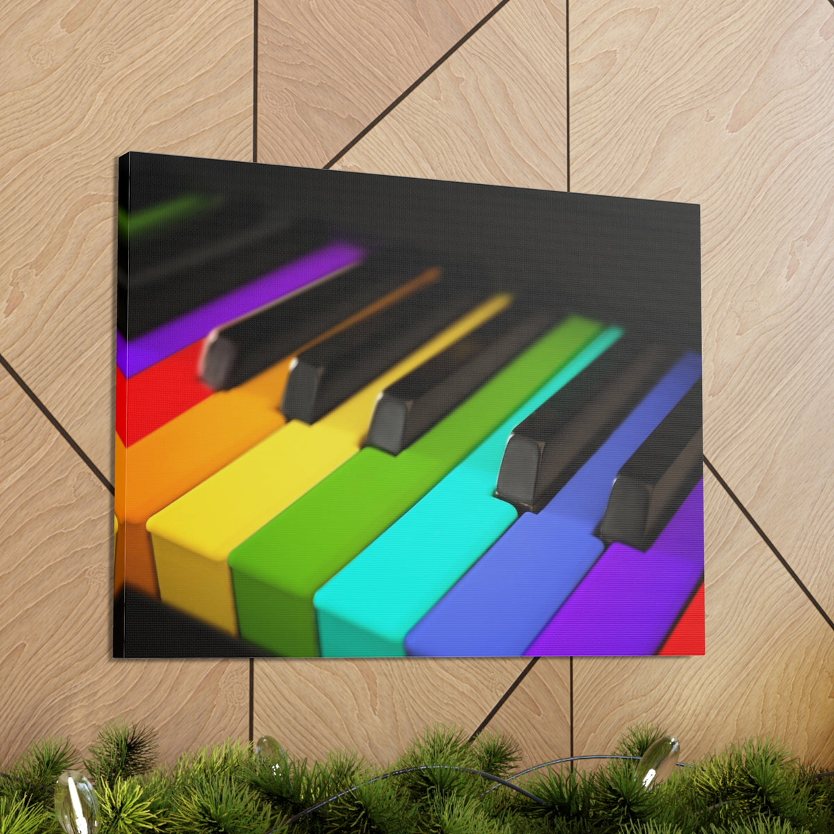 Piano Keys In Rainbow Music Lover's Delight Piano Keyboard Canvas Wall Art for Home Decor Ready-to-Hang-Express Your Love Gifts