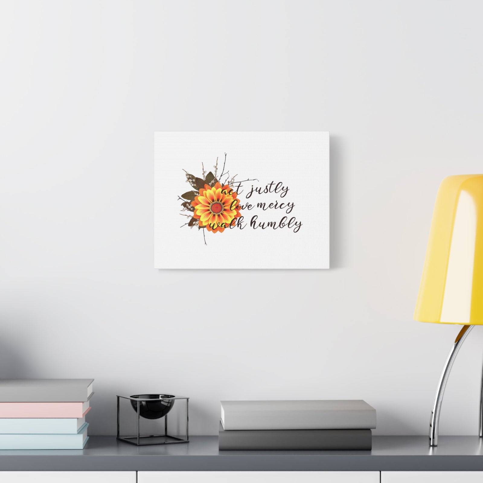 Scripture Walls Micah 6:8 Act Justly Sunflower Bible Verse Canvas Christian Wall Art Ready to Hang Unframed-Express Your Love Gifts