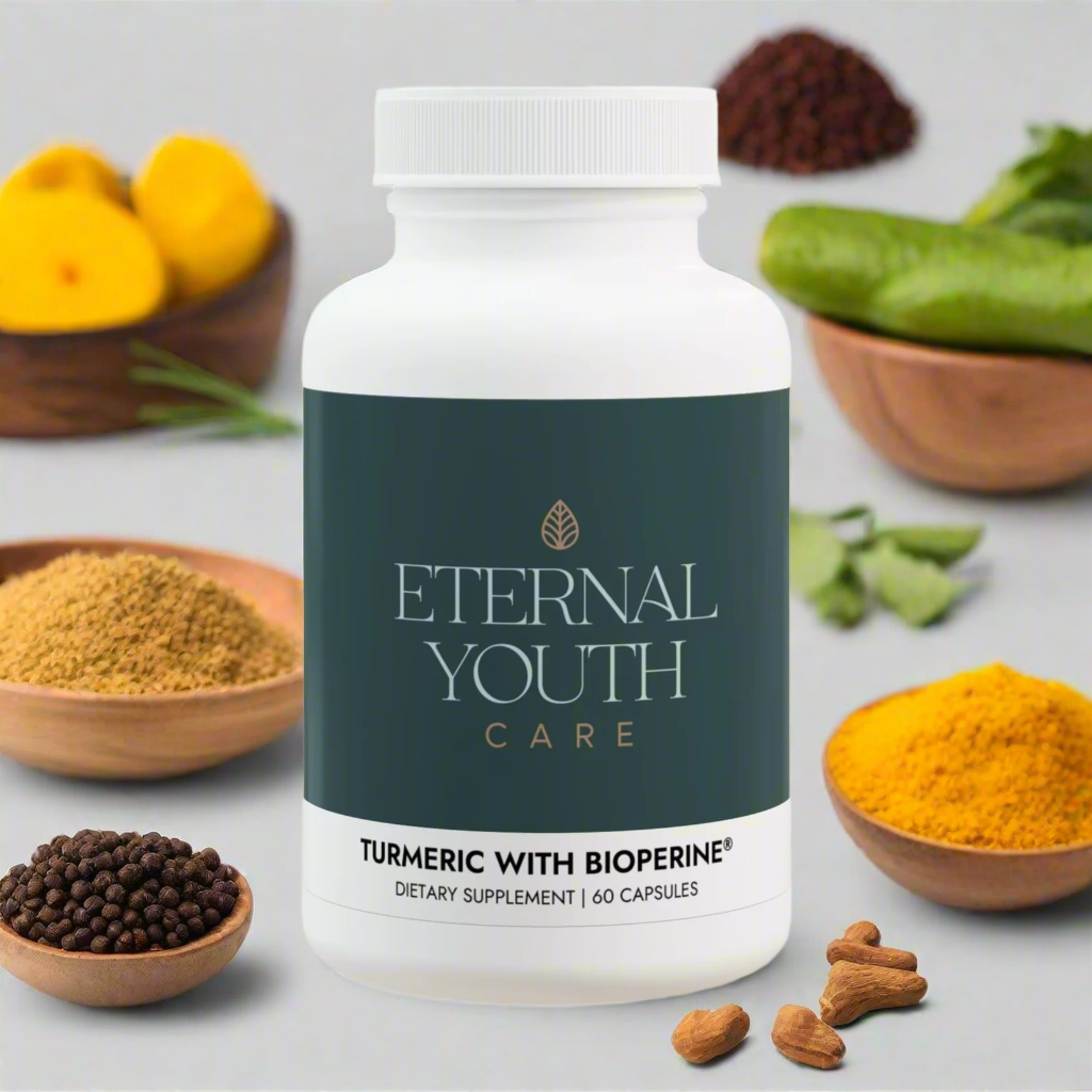 Eternal Youth Turmeric with BioPerine Antioxidant & Recovery Support Non-GMO, Vegan (60 Capsules)-Express Your Love Gifts