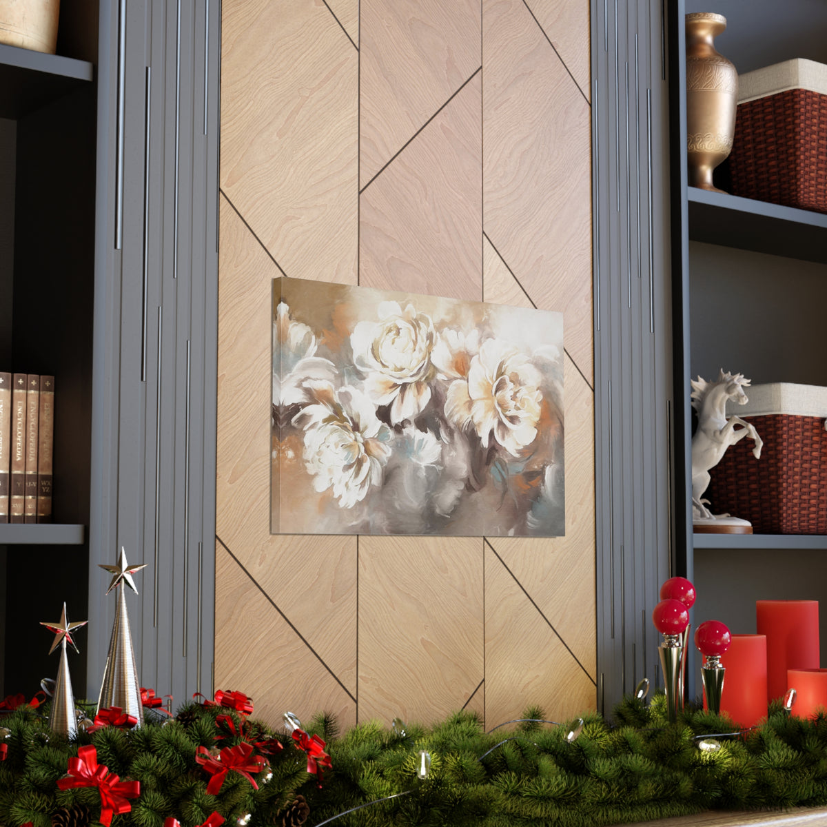 Oil Painting With Flower Rose & Peonies Flower Canvas Wall Art for Home Decor Ready-to-Hang-Express Your Love Gifts