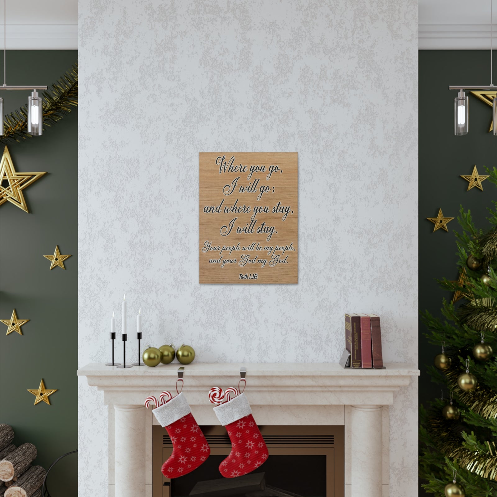 Scripture Walls Where You Go I Will Go Ruth 1:16 Christian Wall Art Print Ready to Hang Unframed-Express Your Love Gifts