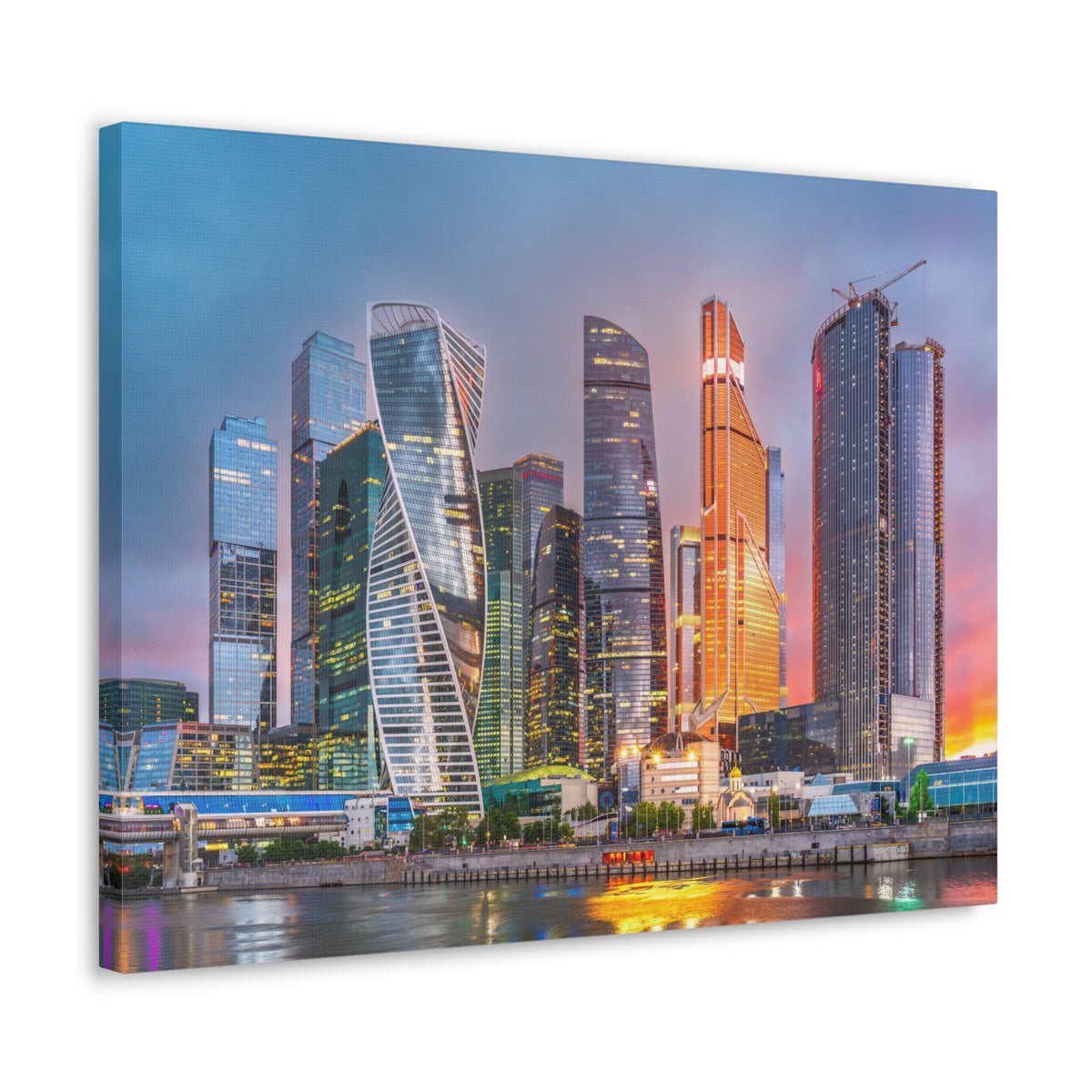 Moscow Night Skyline Canvas Artwork High-Quality Breathtaking Stunning Cityscape for Home Decor Ready to Hang-Express Your Love Gifts
