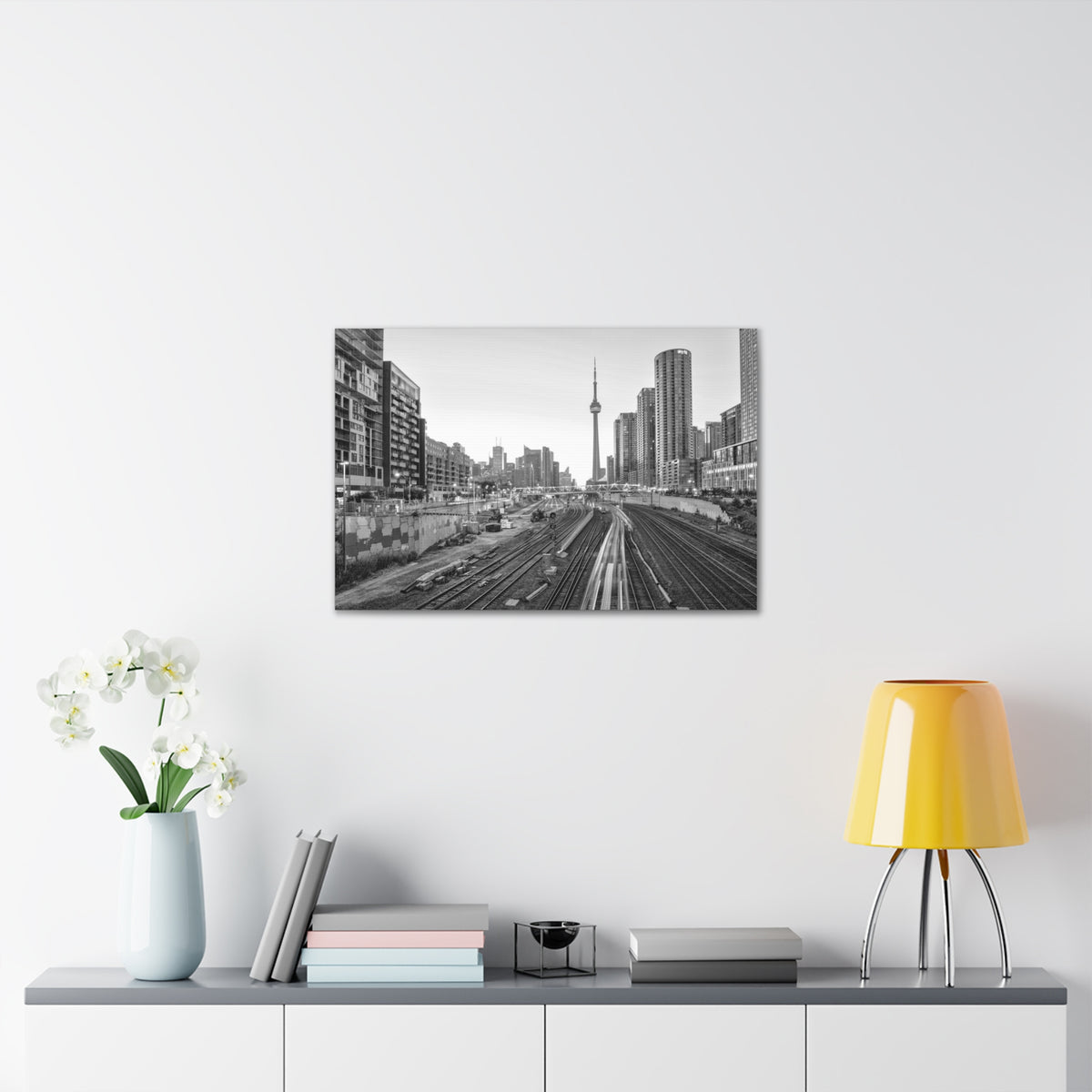 Toronto Black And White Skyline Canvas Artwork High-Quality Breathtaking Stunning Cityscape for Home Decor Ready to Hang-Express Your Love Gifts