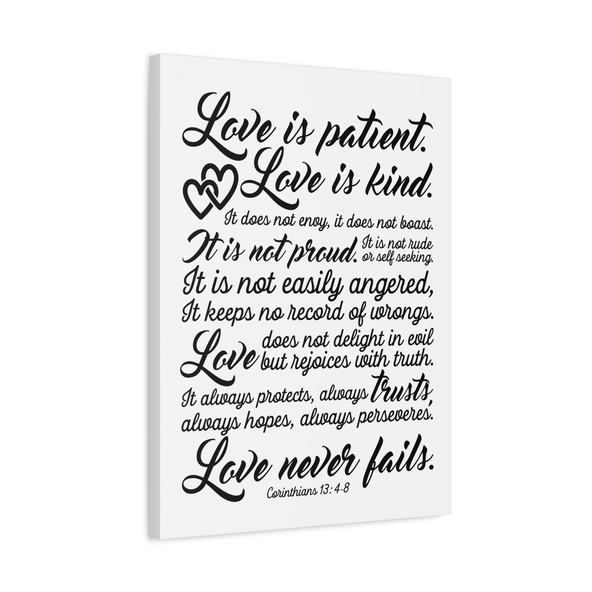 Scripture Canvas Love Is Patient Corinthians 13:4-8 Christian Wall Art Bible Verse Print Ready to Hang-Express Your Love Gifts