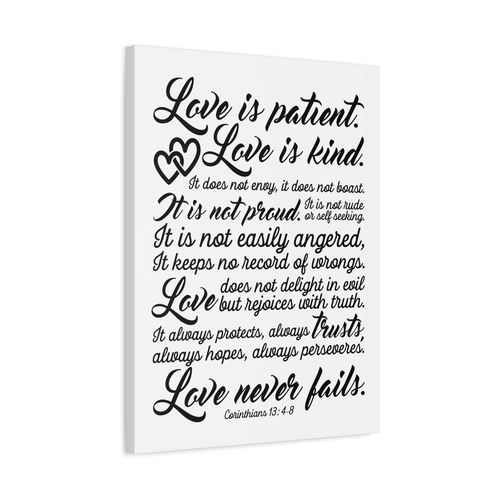 Scripture Canvas Love Is Patient Corinthians 13:4-8 Christian Wall Art Bible Verse Print Ready to Hang-Express Your Love Gifts