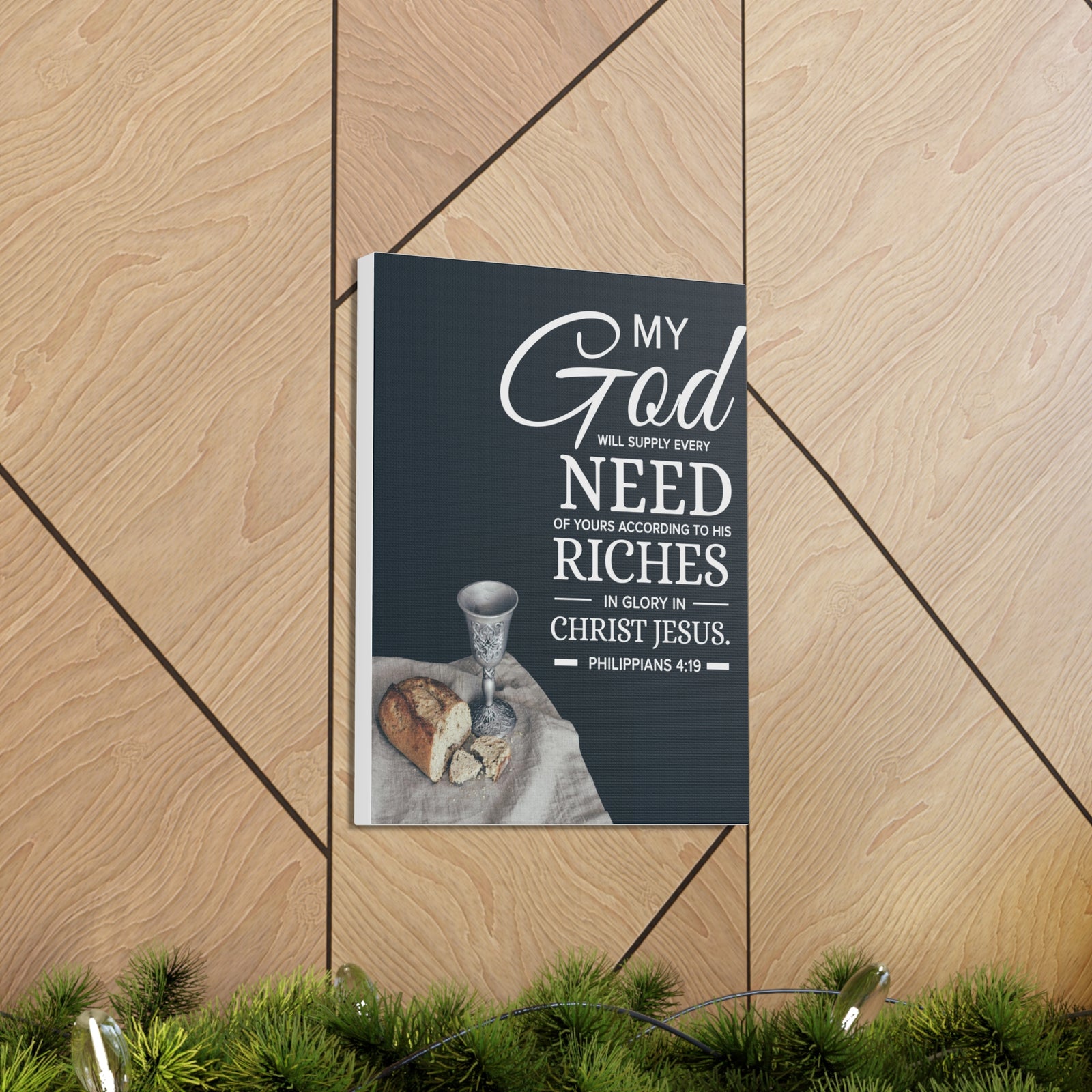 Bible Verse Canvas My God Need Riches Philippians 4:19 Wall Art Christian Home Decor-Express Your Love Gifts
