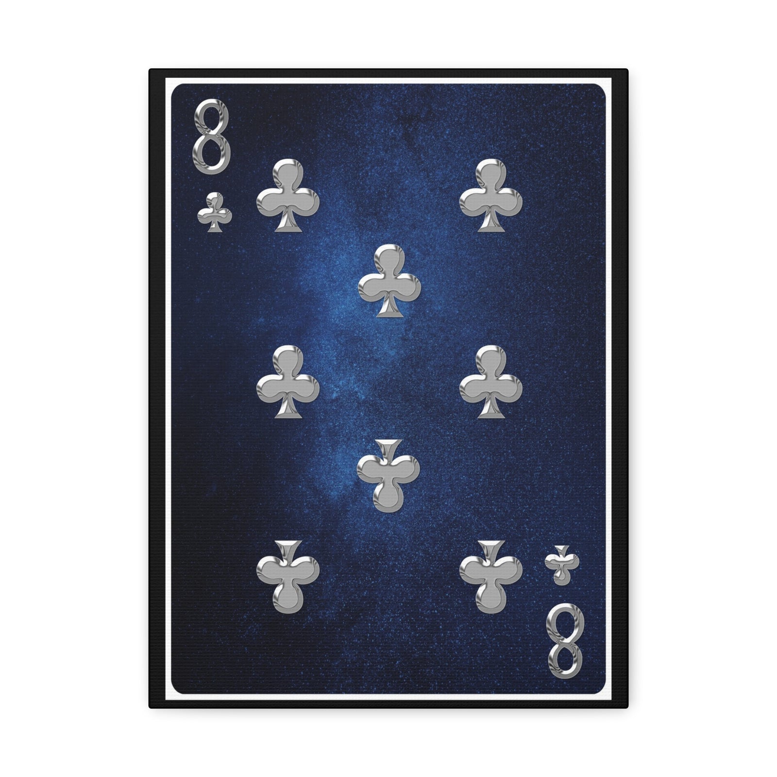 Eight Of Clubs Space Background Playing Card Canvas Wall Art for Home Decor Ready-to-Hang-Express Your Love Gifts
