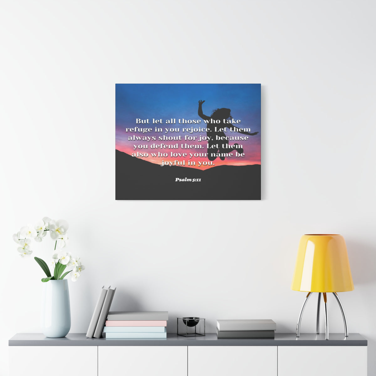Scripture Canvas Trust In You Psalm 5:11 Christian Wall Art Bible Verse Print Ready to Hang-Express Your Love Gifts
