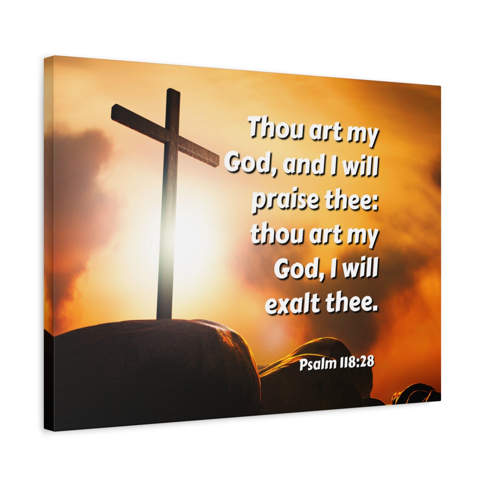 Scripture Canvas Exalt Psalm 118:28 Christian Wall Art Bible Verse Print Ready to Hang-Express Your Love Gifts