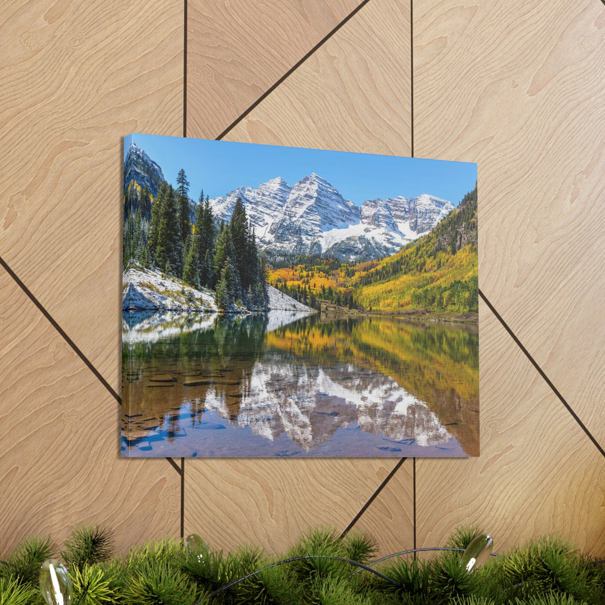 Forest Lake Mountains Nature Wilderness Photography Canvas Wall Art for Home Decor Ready-to-Hang-Express Your Love Gifts