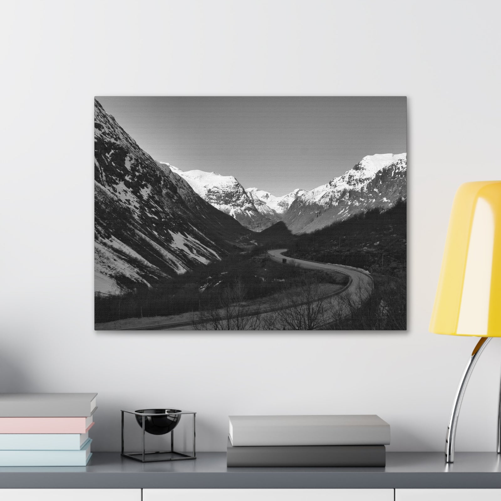 Forest Mountain Black And White Nature Wilderness Photography Canvas Wall Art for Home Decor Ready-to-Hang-Express Your Love Gifts