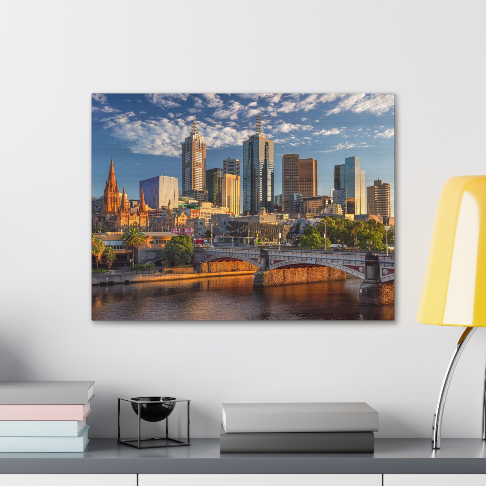 Melbourne Daytime Skyline Canvas Artwork High-Quality Breathtaking Stunning Cityscape for Home Decor Ready to Hang-Express Your Love Gifts