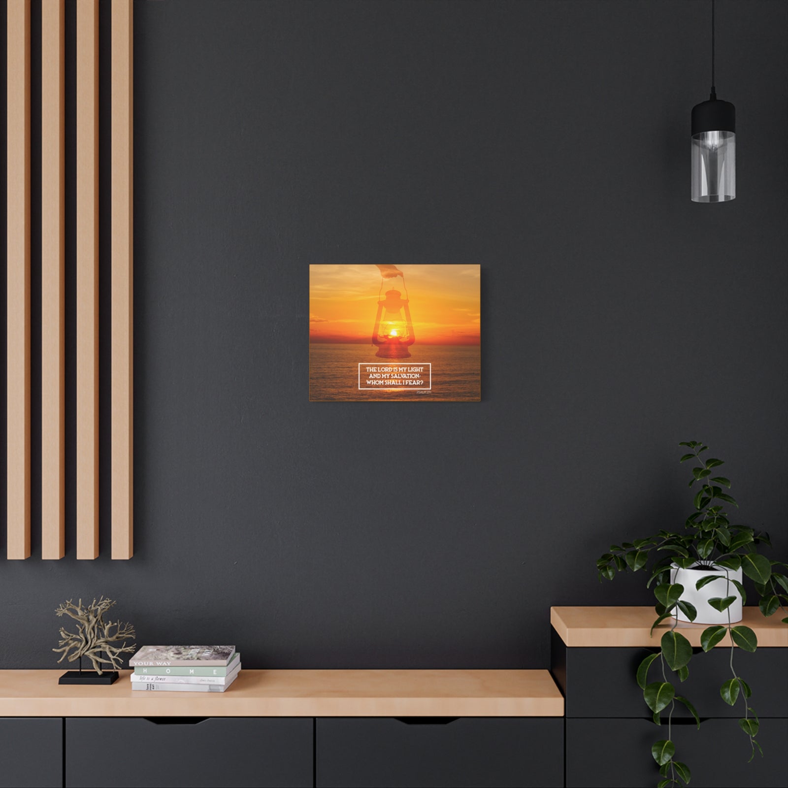 Scripture Walls Lord Is My Light Psalm 27:1 Bible Verse Canvas Christian Wall Art Ready to Hang-Express Your Love Gifts