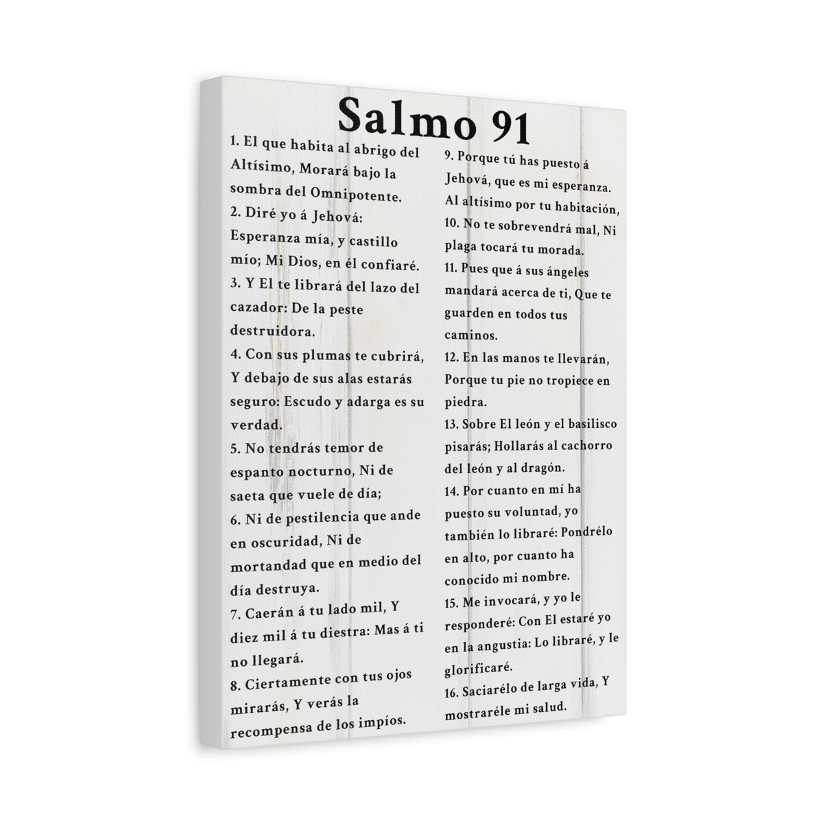 Scripture Walls Salmo 91 Psalm 91 Spanish White Bible Verse Canvas Christian Wall Art Ready to Hang Unframed-Express Your Love Gifts