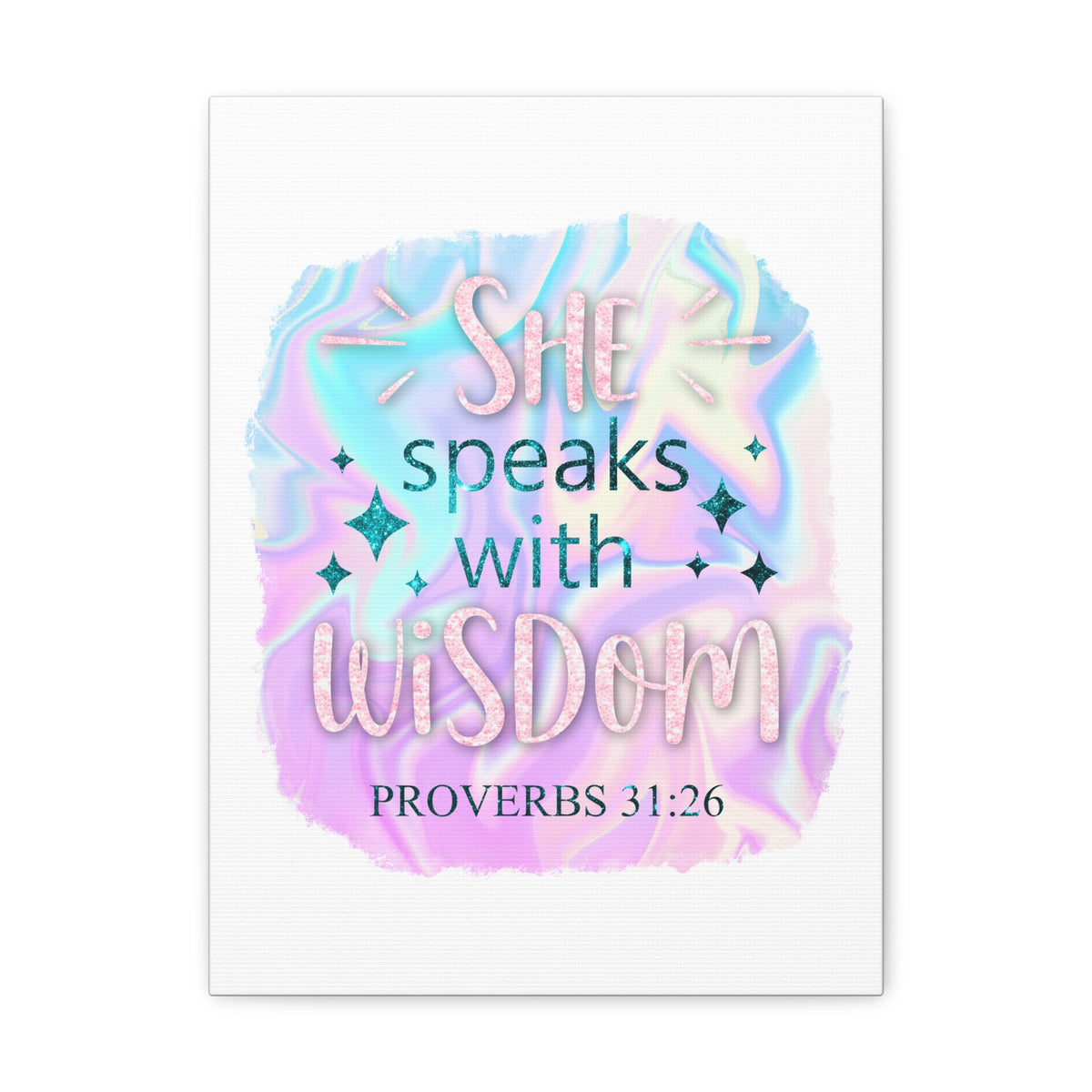 Scripture Walls Proverbs 31:26 She Speaks With Wisdom Bible Verse Canvas Christian Wall Art Ready to Hang Unframed-Express Your Love Gifts