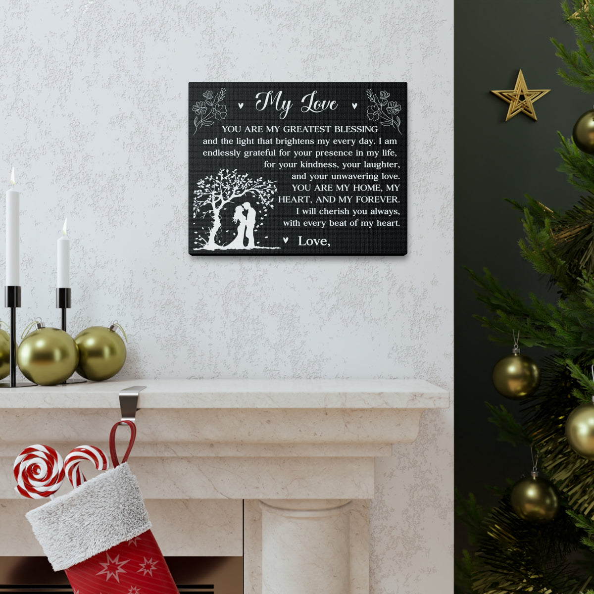 Personalized You Are My Greatest Blessing Romantic Inspirational Print Ready to Hang Artwork Unframed-Express Your Love Gifts