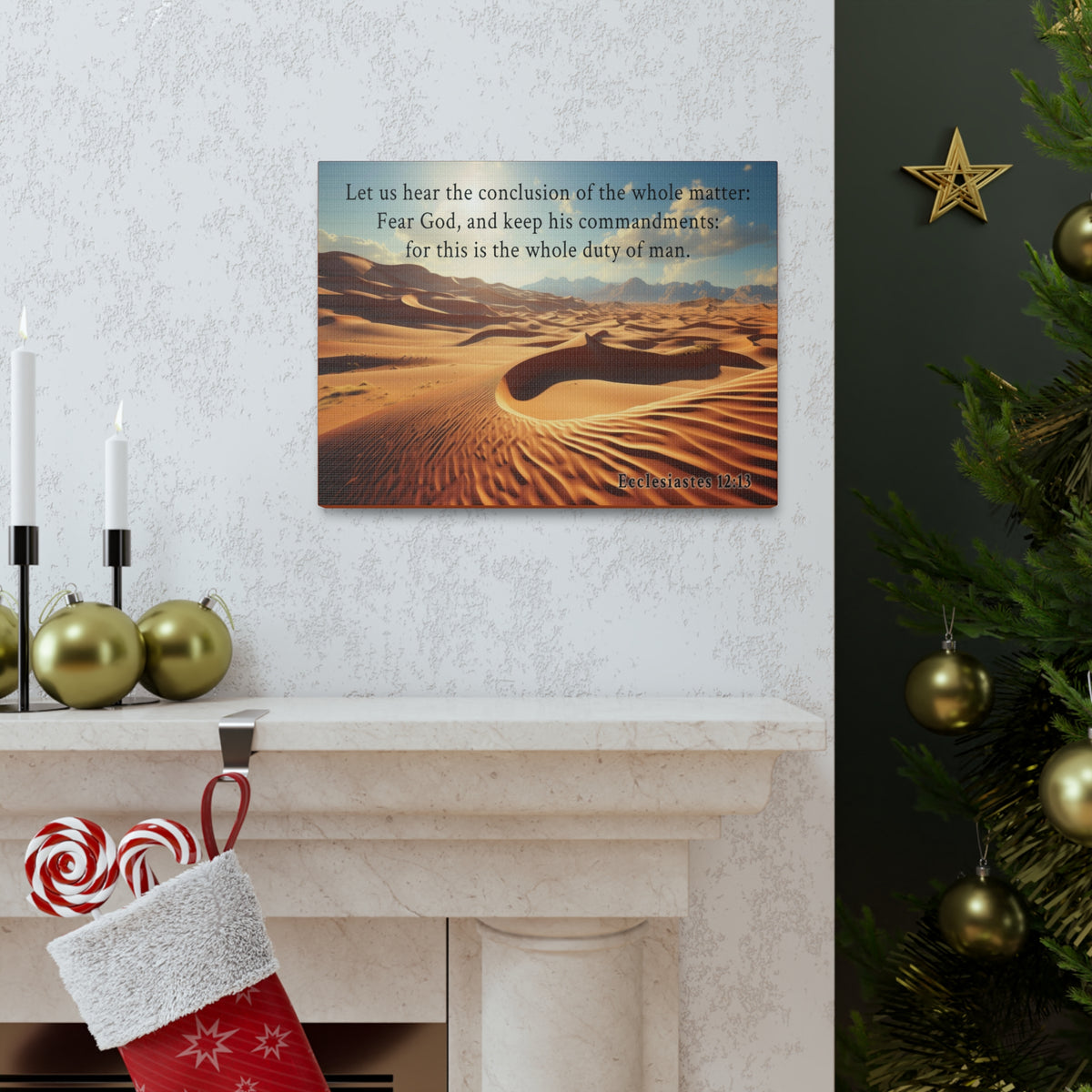 Scripture Walls Ecclesiastes 12:13 Desert Bible Verse Canvas Christian Wall Art Ready to Hang Unframed-Express Your Love Gifts