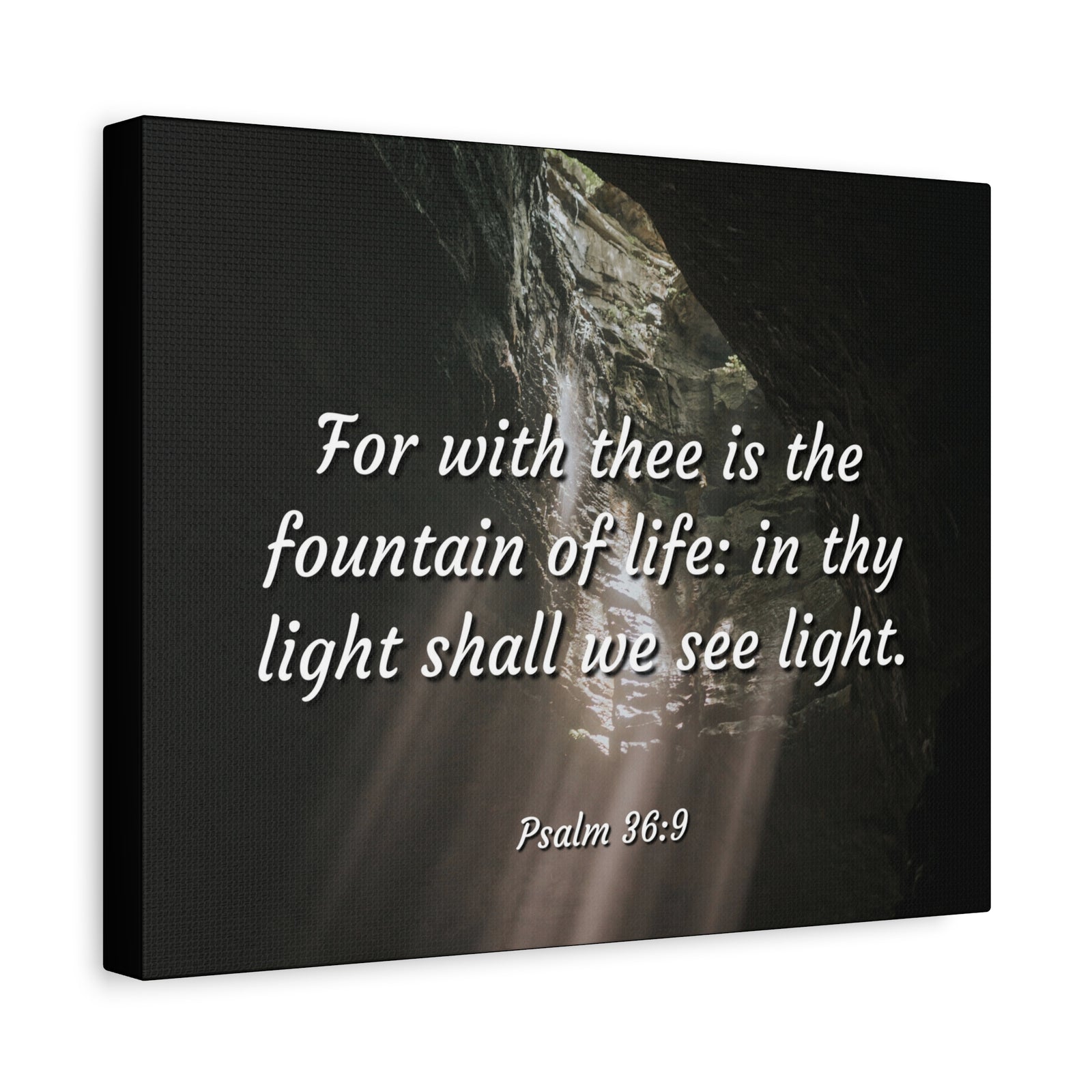 Scripture Canvas Fountain Of Life Psalms 36:9 Christian Wall Art Bible Verse Print Ready to Hang-Express Your Love Gifts