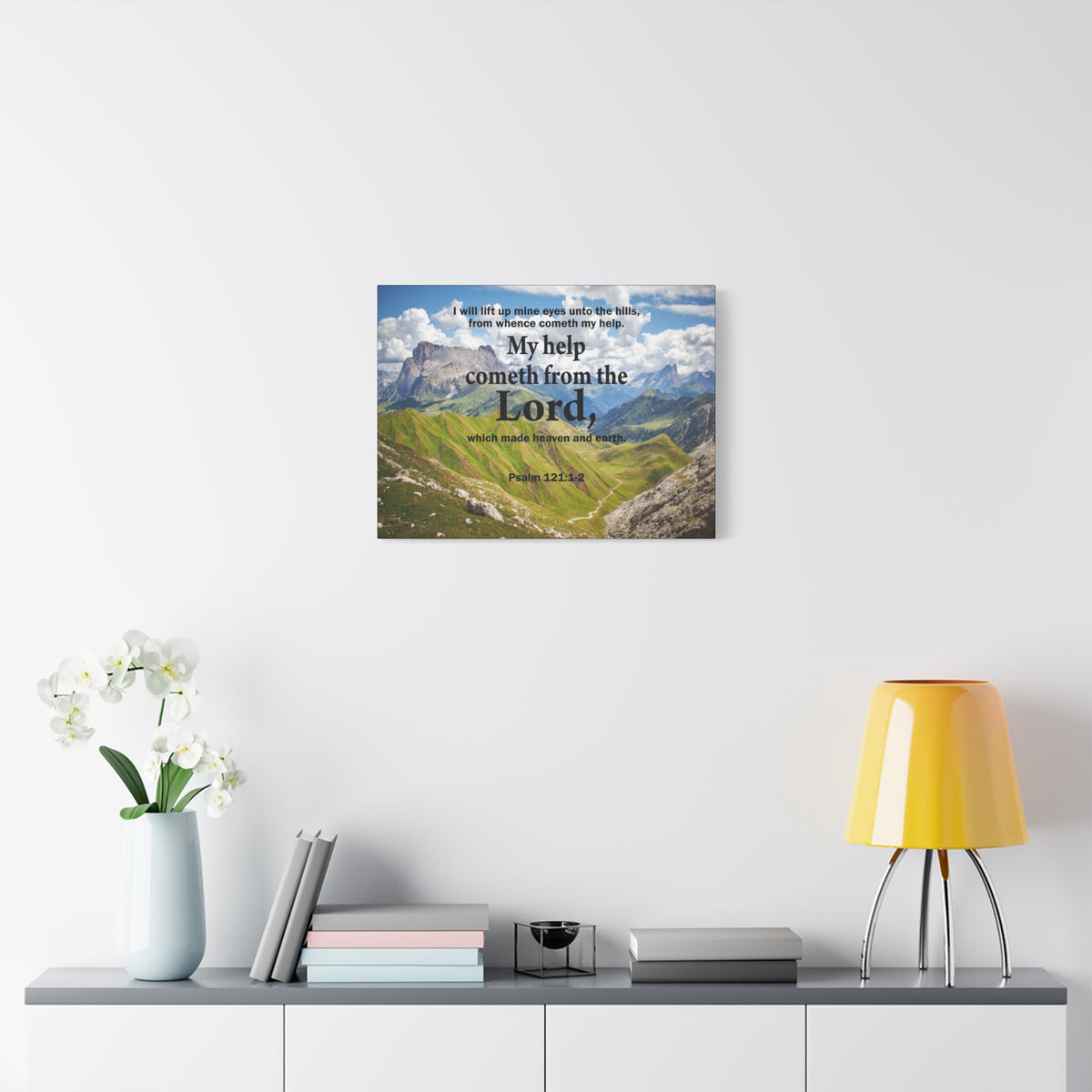 Bible Verse Canvas My Help is God Psalm 121:1-2 Wall Art Christian Home Decor-Express Your Love Gifts