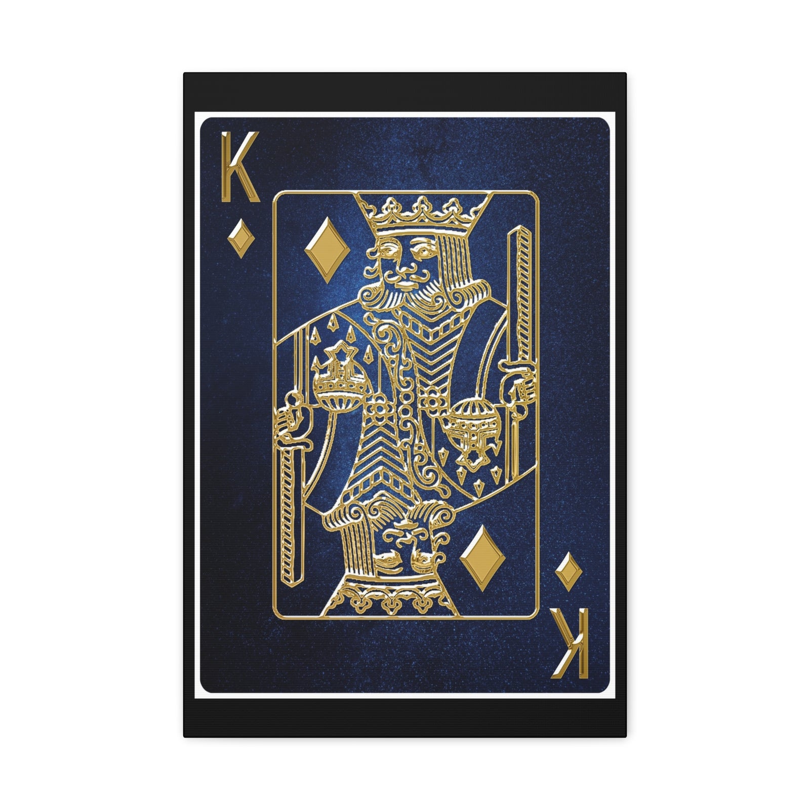 King Of Diamonds Space Background Playing Card Canvas Wall Art for Home Decor Ready-to-Hang-Express Your Love Gifts