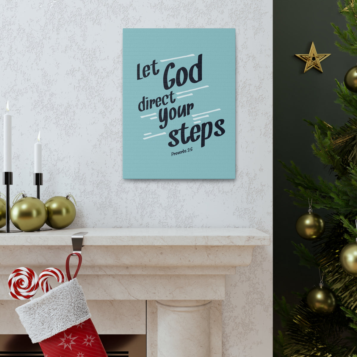 Scripture Walls God Direct Your Steps Proverbs 3:6 Bible Verse Canvas Christian Wall Art Ready to Hang-Express Your Love Gifts