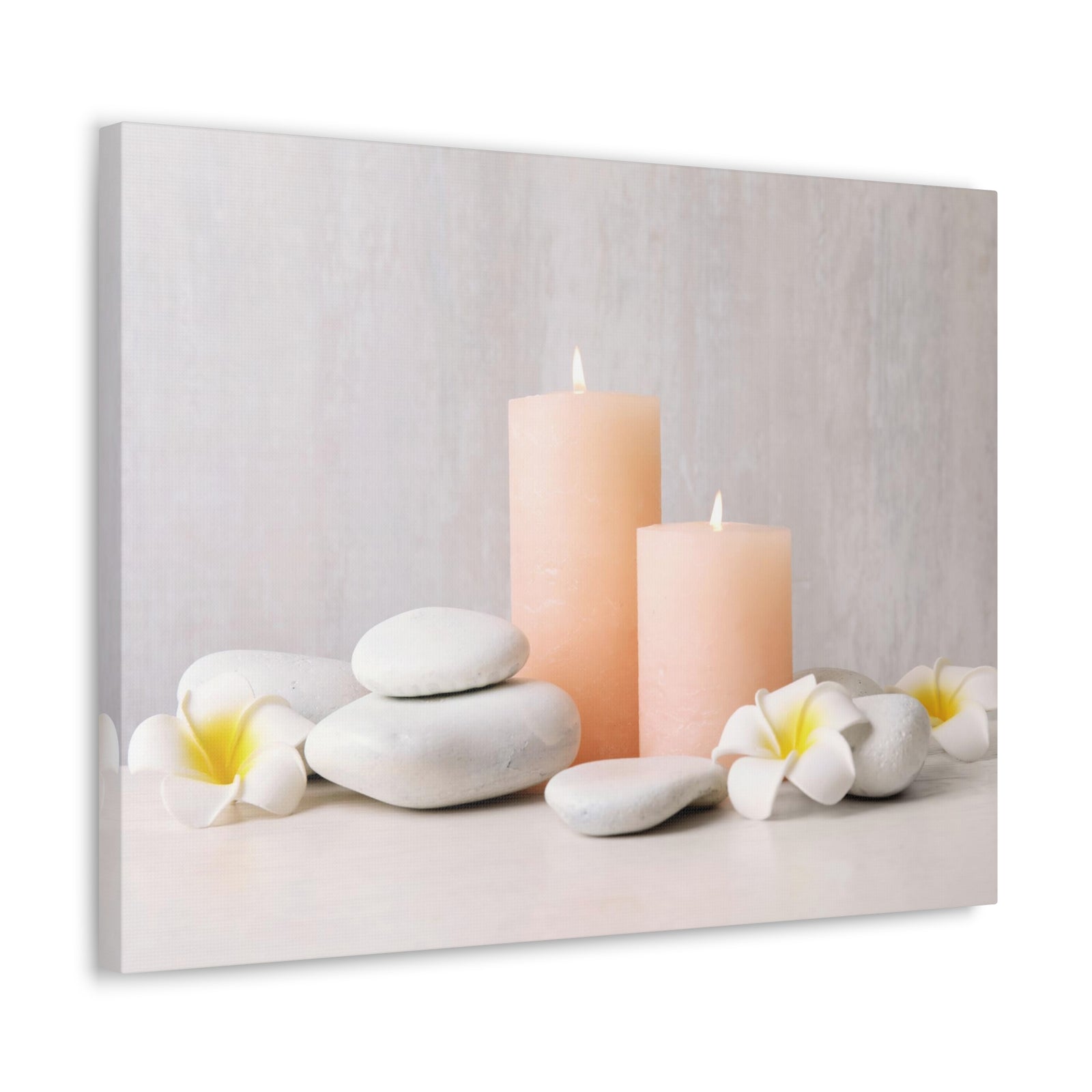 Lighted Candles and Flowers Forest Floral Nature Photography Canvas Wall Art for Home Decor Ready-to-Hang-Express Your Love Gifts