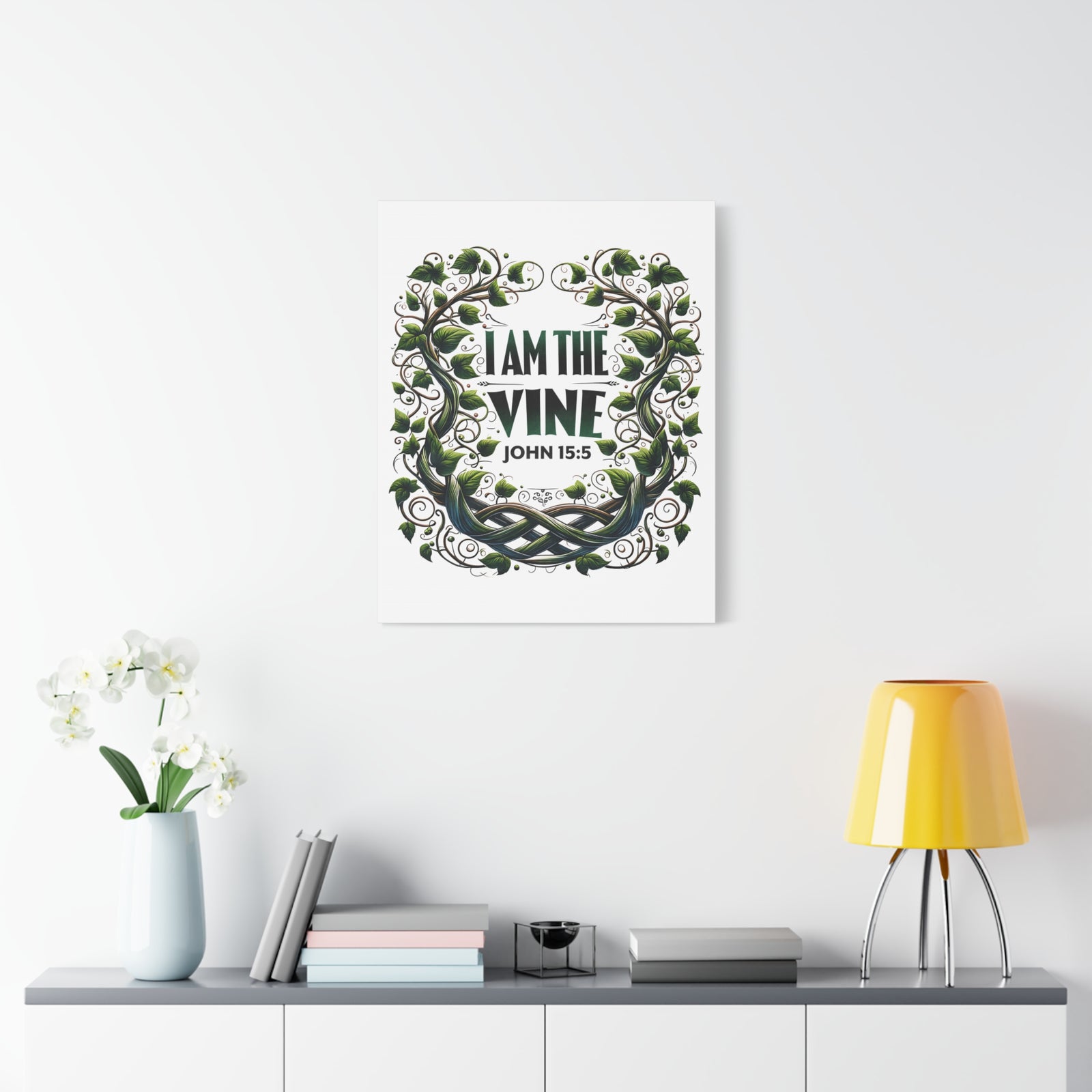 Scripture Walls John 15:5 I Am the Vine Bible Verse Canvas Christian Wall Art Ready to Hang Unframed-Express Your Love Gifts