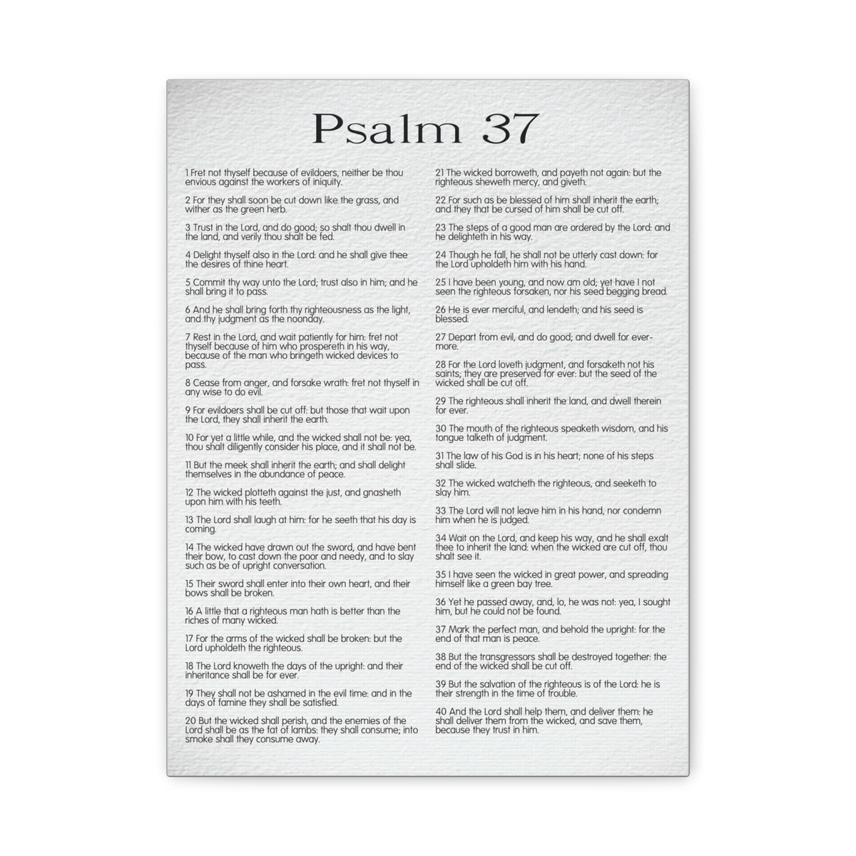 Scripture Canvas Delighting in His Righteousness Psalm 37 Christian Wall Art Bible Verse Print Ready to Hang-Express Your Love Gifts