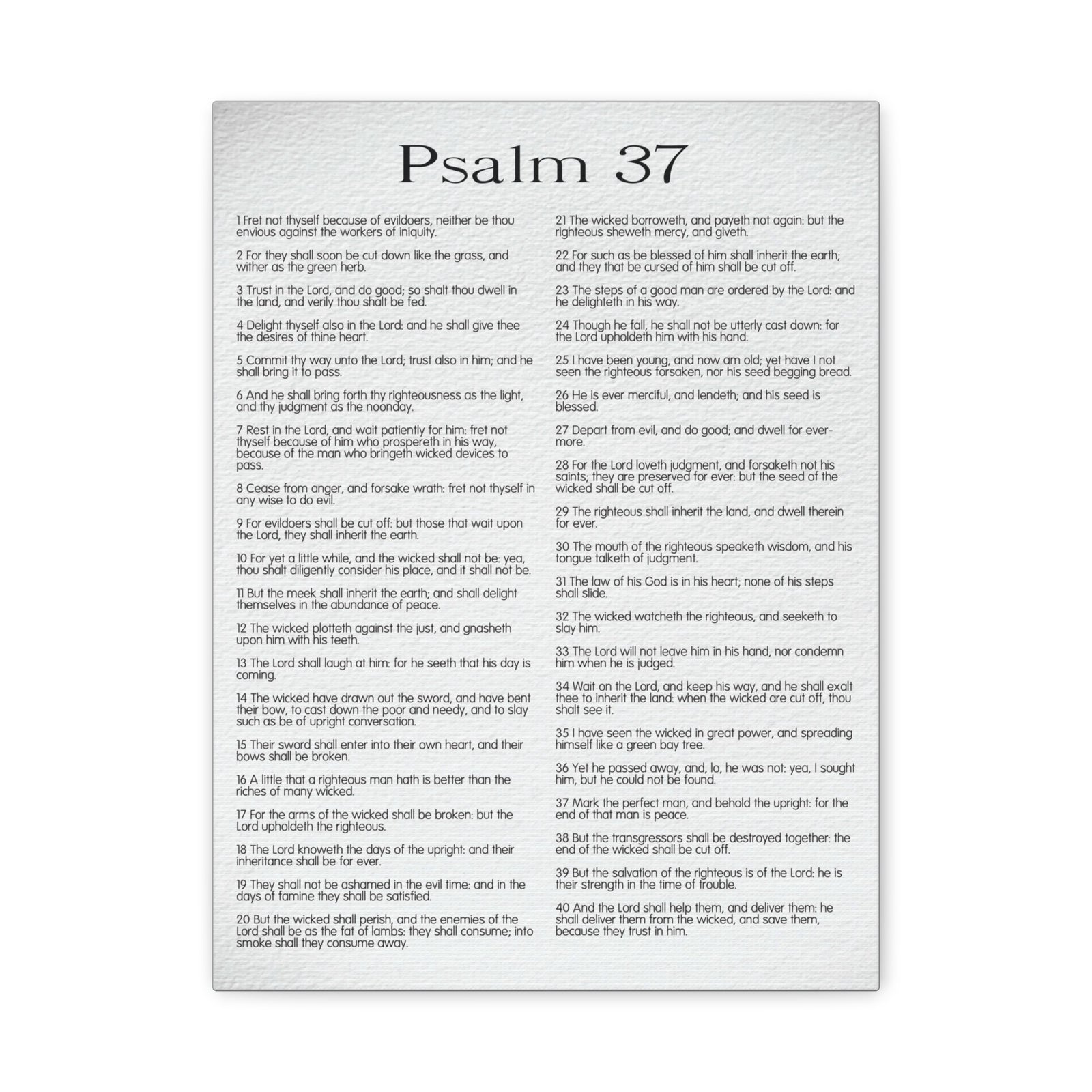 Scripture Canvas Delighting in His Righteousness Psalm 37 Christian Wall Art Bible Verse Print Ready to Hang-Express Your Love Gifts