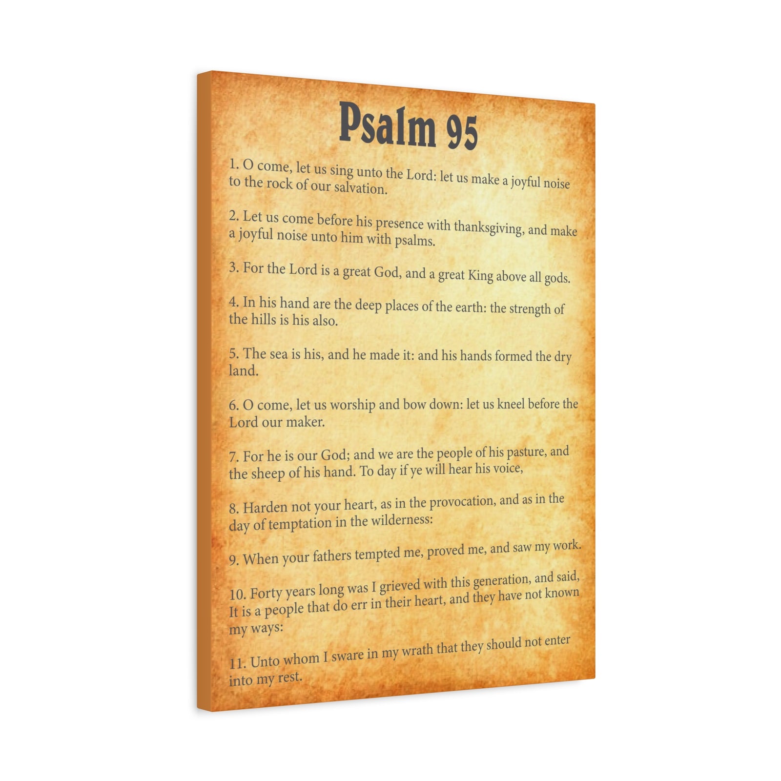 Scripture Walls Psalm 95 Gold Bible Chapter Canvas Christian Wall Art Ready to Hang-Express Your Love Gifts
