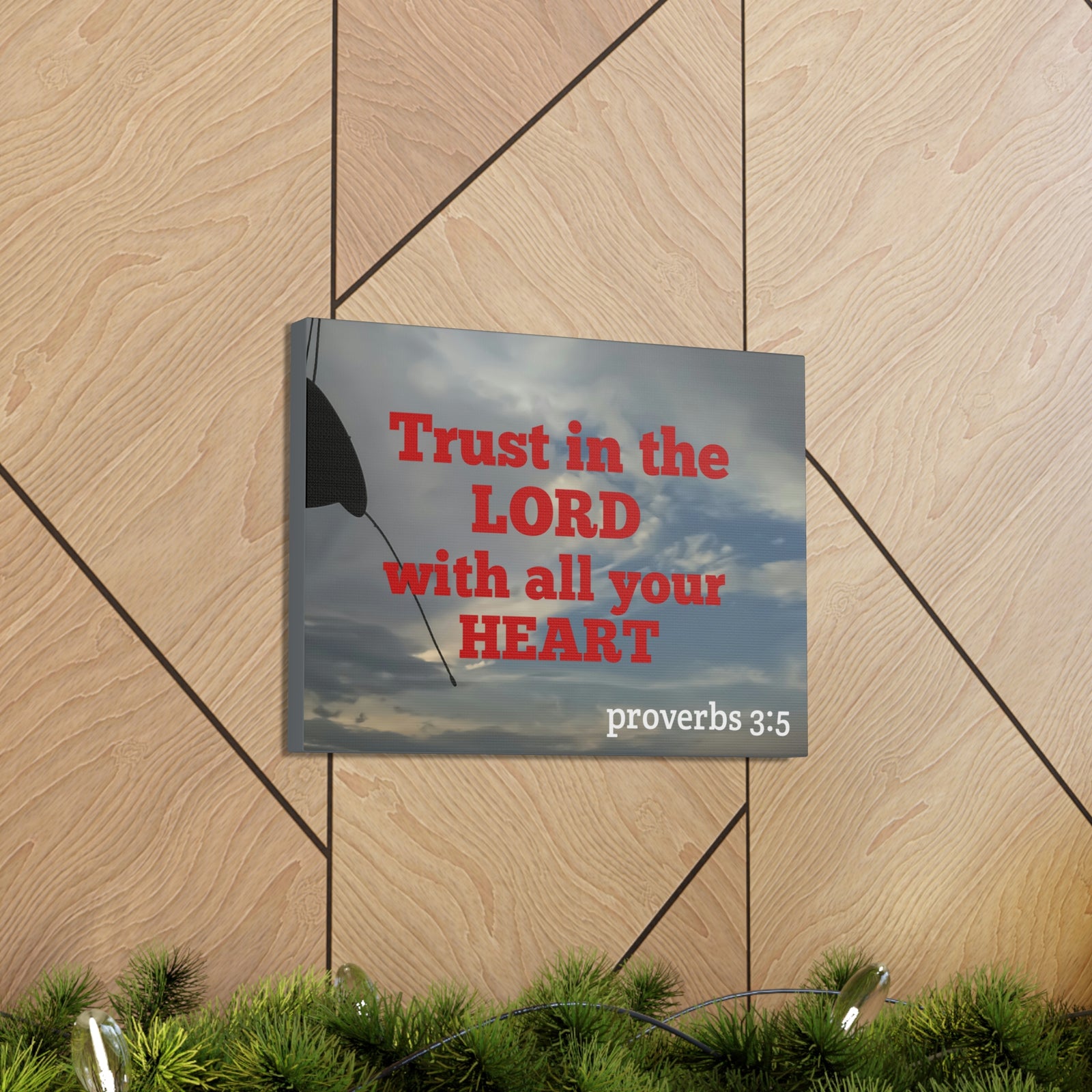 Scripture Walls With All Your Heart Proverbs 3:5 Bible Verse Canvas Christian Wall Art Ready to Hang-Express Your Love Gifts