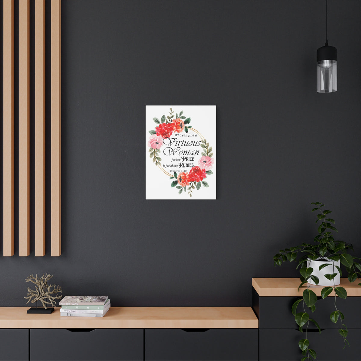 Scripture Walls Proverbs 31:10 A Virtuous Woman Bible Verse Canvas Christian Wall Art Ready to Hang Unframed-Express Your Love Gifts