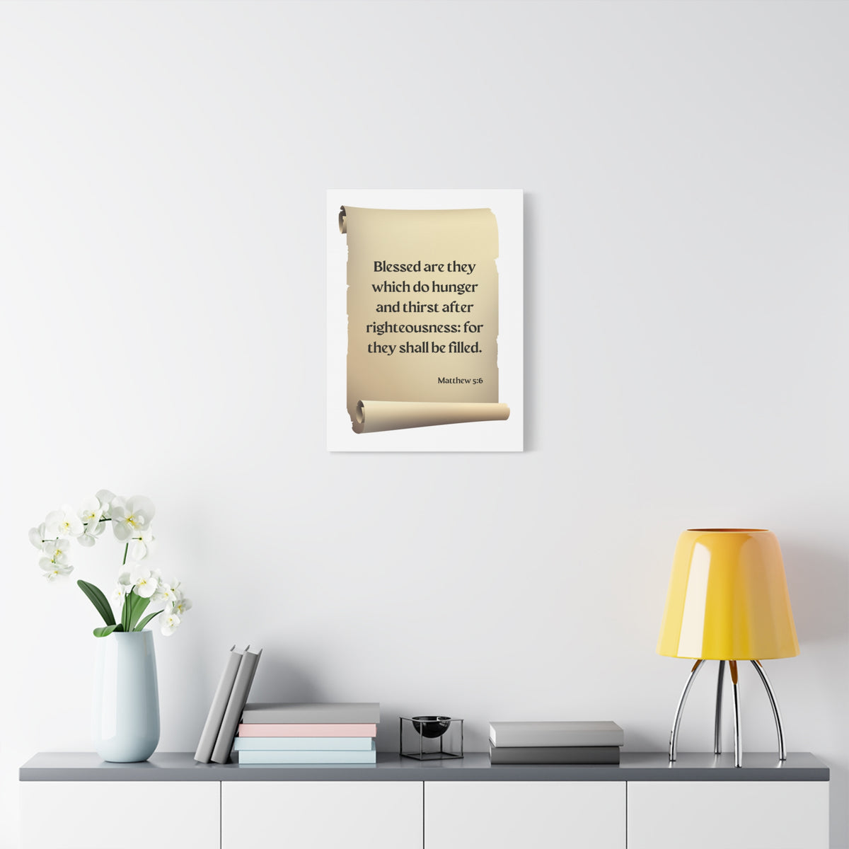 Scripture Walls Righteousness Matthew 5:6 Scroll Bible Verse Canvas Christian Wall Art Ready to Hang-Express Your Love Gifts
