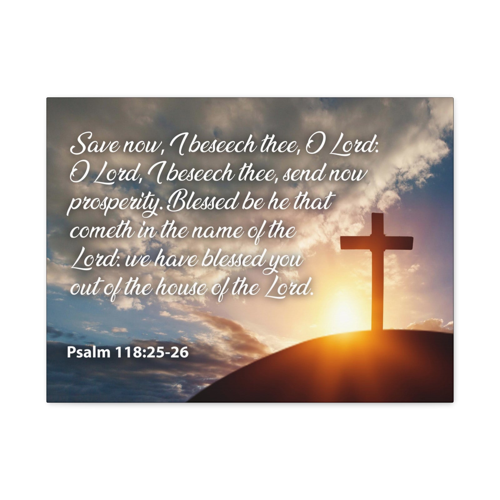 Bible Verse Canvas The House of The Lord Psalm 118:25-26 Christian Home Decor Scripture Art-Express Your Love Gifts