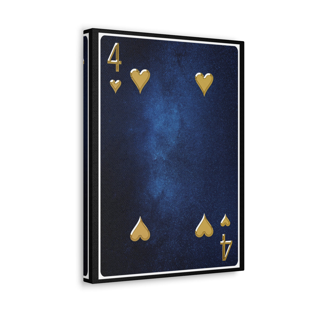 Four Of Hearts Space Background Playing Card Canvas Wall Art for Home Decor Ready-to-Hang-Express Your Love Gifts