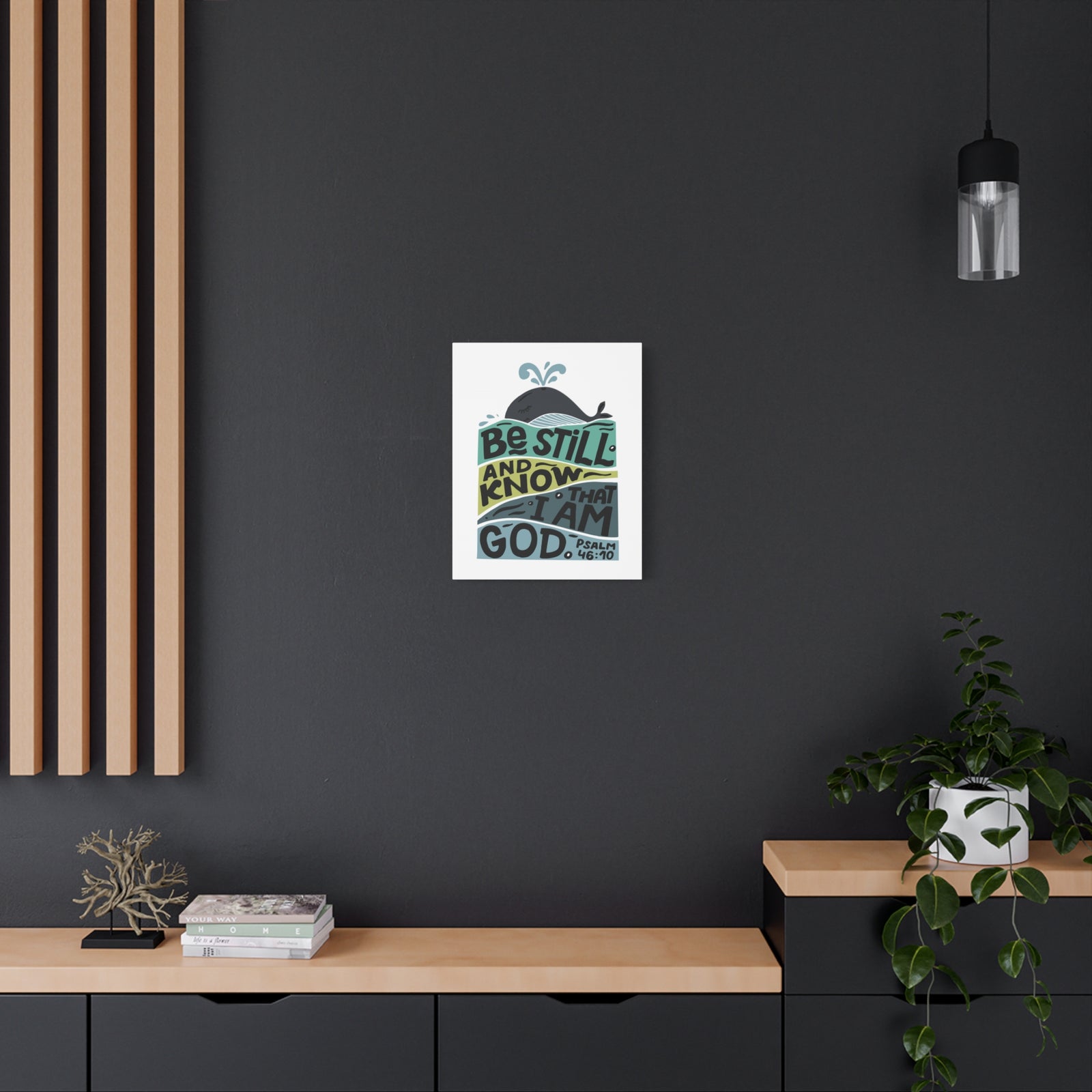 Scripture Canvas I Am God Psalm 46:10 Christian Wall Art Bible Verse Print Ready to Hang-Express Your Love Gifts