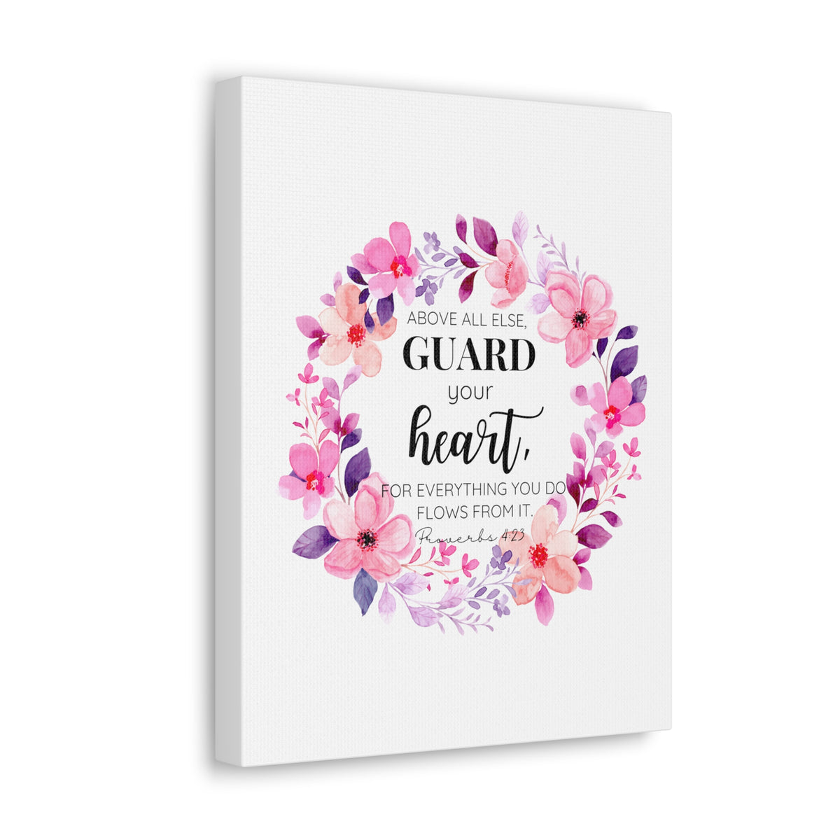 Scripture Walls Proverbs 4:23 Guard Your Heart Bible Verse Canvas Christian Wall Art Ready to Hang Unframed-Express Your Love Gifts