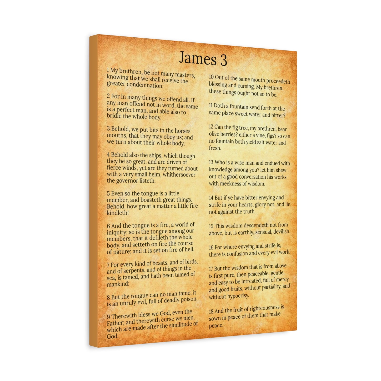 Scripture Walls James 3 Chapter Gold Control The Tongue Christian Wall Art Print Ready to Hang Unframed-Express Your Love Gifts