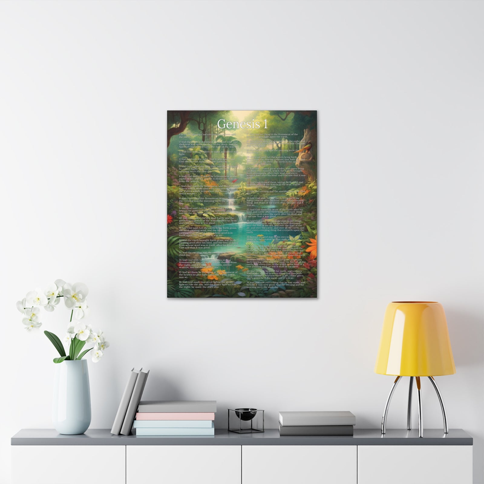 Scripture Walls Genesis 1 Chapter In the Beginning Christian Wall Art Print Ready to Hang Unframed-Express Your Love Gifts