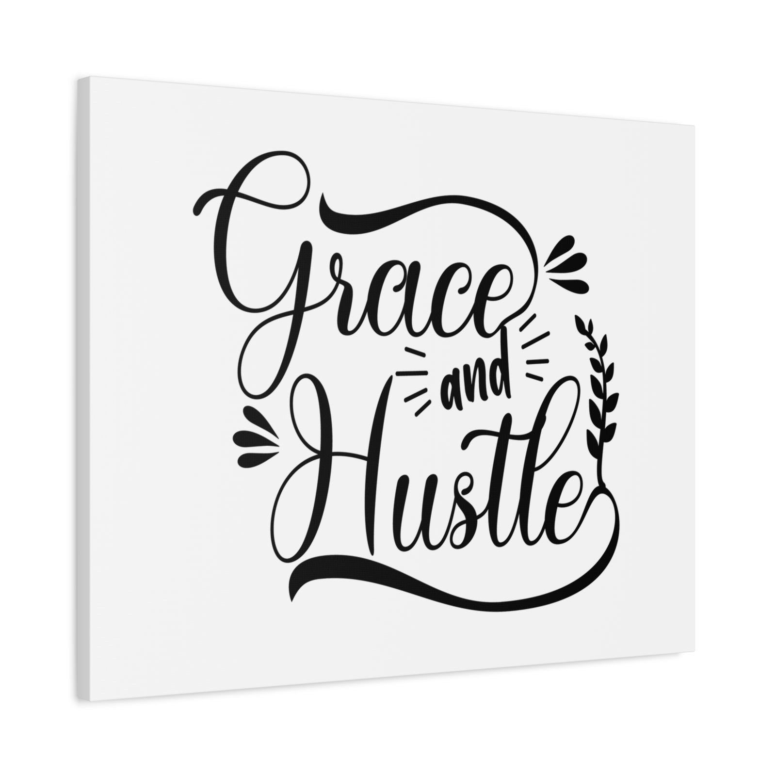Inspirational Quote Canvas Grace And Hustle Wall Art Motivational Motto Inspiring Prints Artwork Decor Ready to Hang-Express Your Love Gifts
