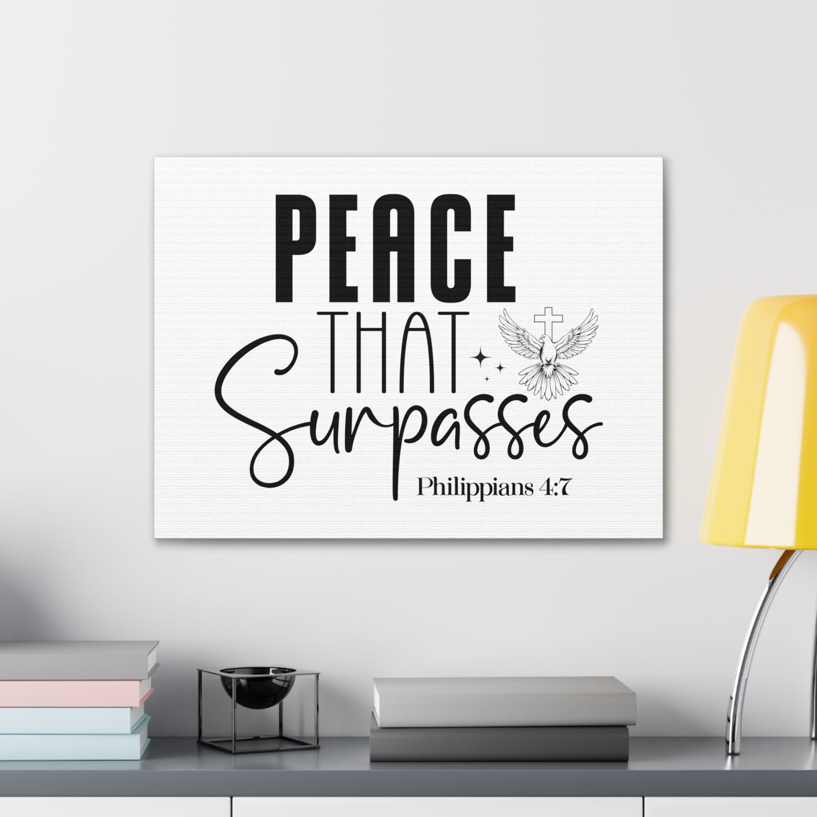 Scripture Walls Philippians 4:7 Peace That Surpasses Rubies Bible Verse Canvas Christian Wall Art Ready to Hang Unframed-Express Your Love Gifts