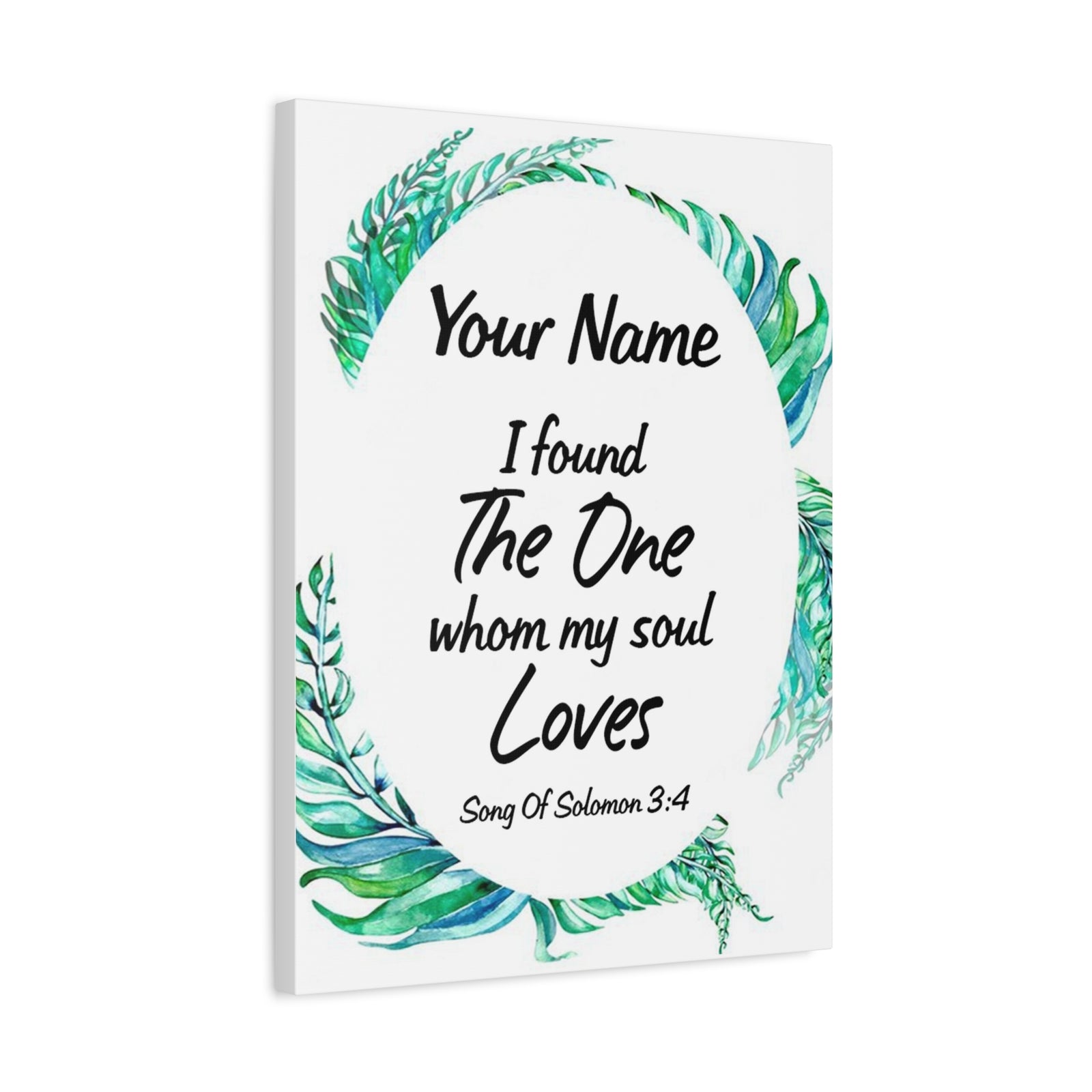 Personalized Soulmate Song Of Solomon 3:4 Bible Chapter Canvas Christian Wall Art Ready to Hang-Express Your Love Gifts