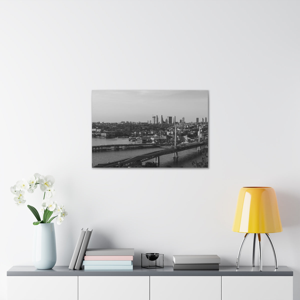 Istanbul Black And White Skyline Canvas Artwork High-Quality Breathtaking Stunning Cityscape for Home Decor Ready to Hang-Express Your Love Gifts