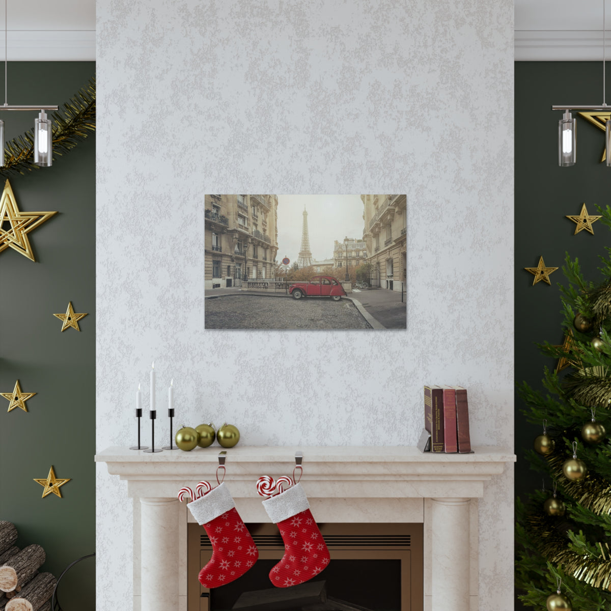 Eiffel Tower Retro Bike Paris Sunset Skyline Canvas Artwork High-Quality Breathtaking Stunning Cityscape Home Decor Ready to Hang-Express Your Love Gifts