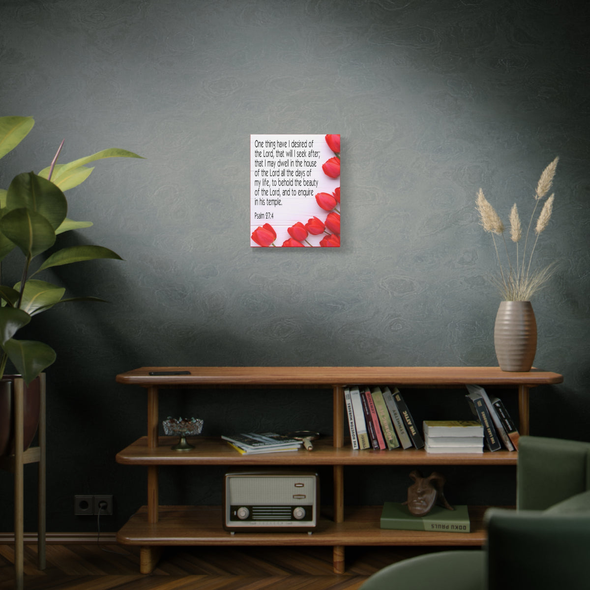 Scripture Canvas The Beauty of The Lord Psalm 27:4 Christian Wall Art Bible Verse Print Ready to Hang-Express Your Love Gifts
