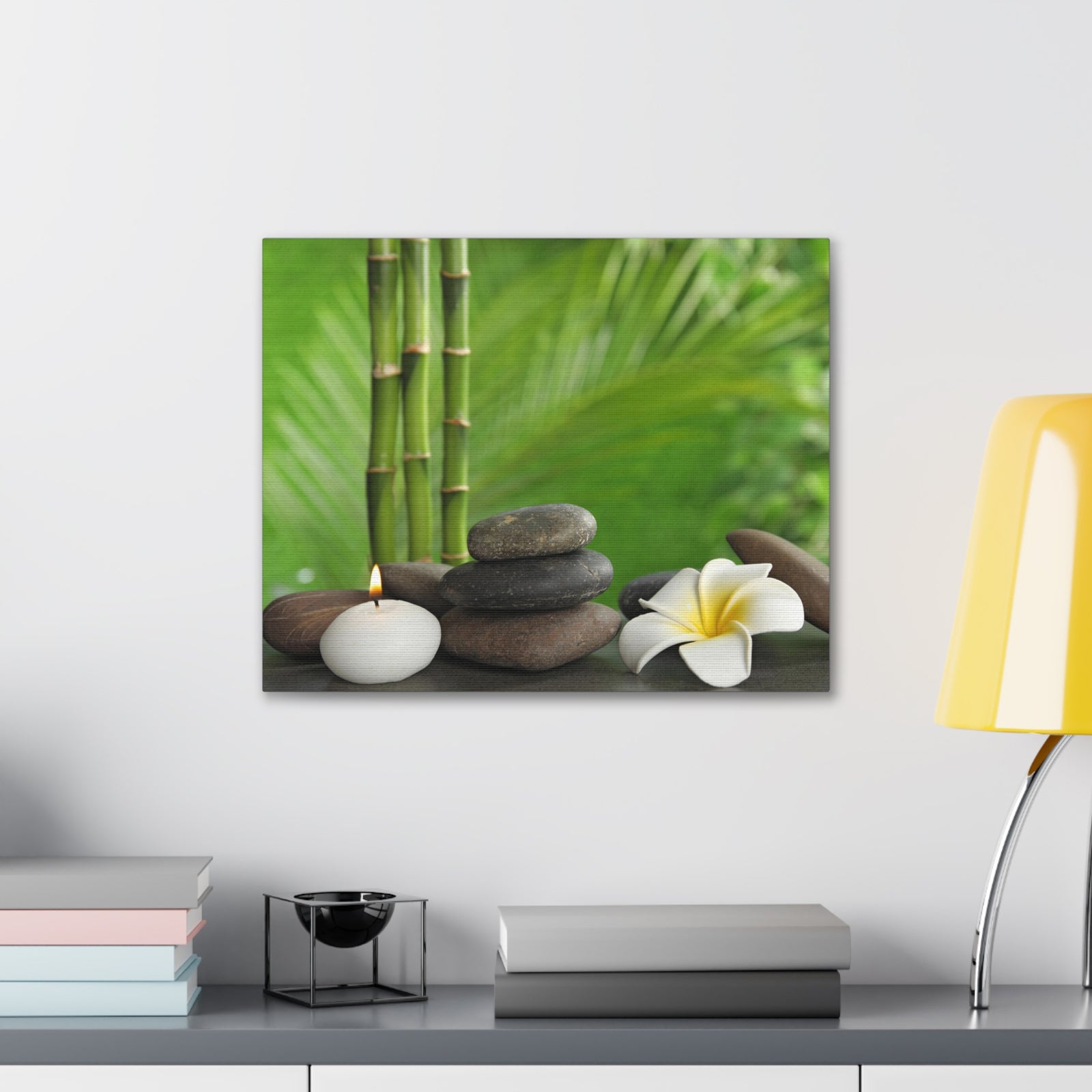 Stones on Table Forest Floral Nature Photography Canvas Wall Art for Home Decor Ready-to-Hang-Express Your Love Gifts