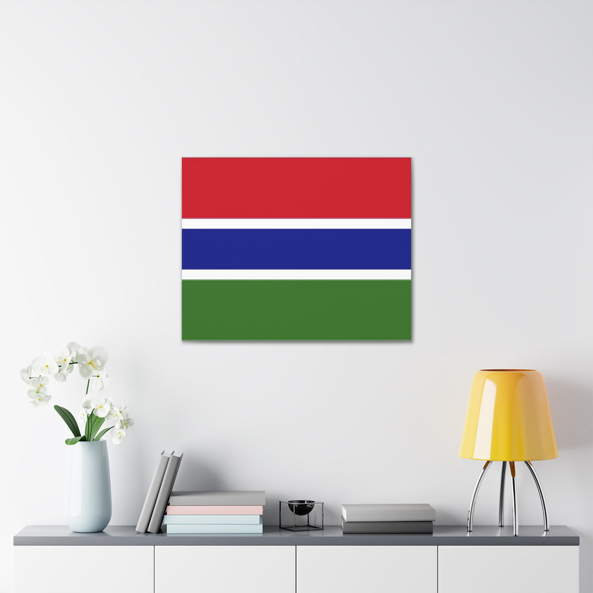 Gambia Country Flag Canvas Vibrant Wall Art Unframed Home Decor-Express Your Love Gifts