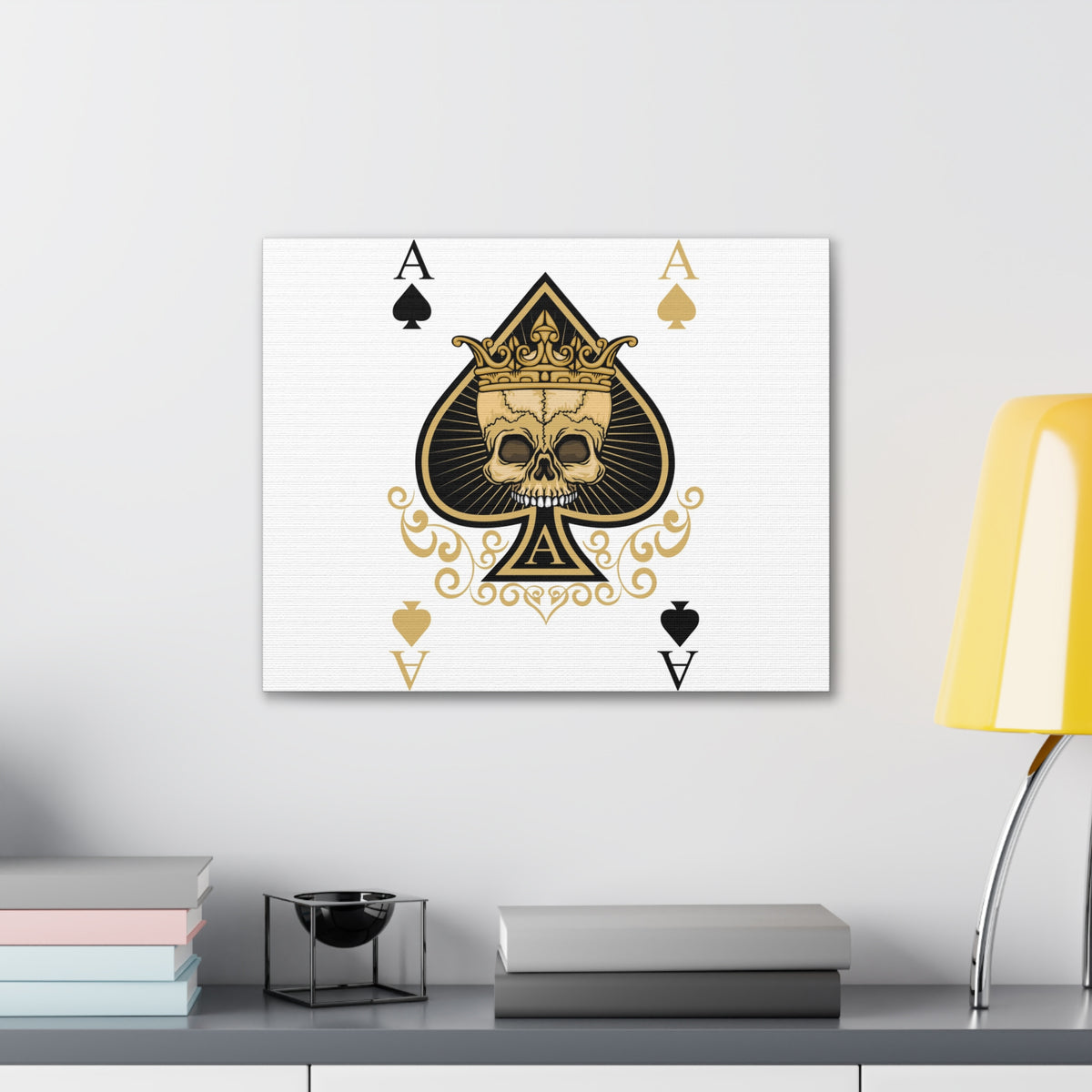 Gothic Ace Of Spades Playing Card Canvas Wall Art for Home Decor Ready-to-Hang-Express Your Love Gifts