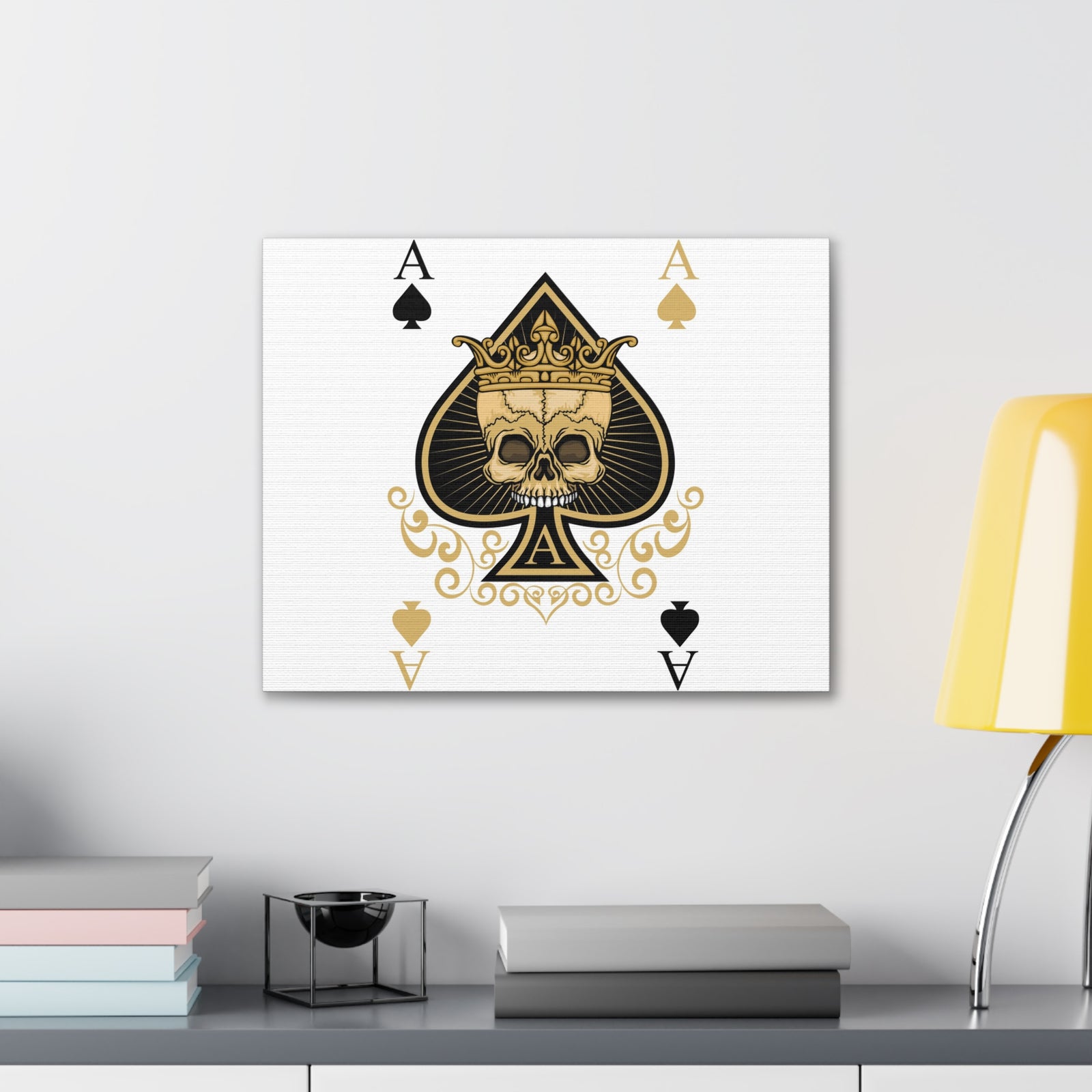 Gothic Ace Of Spades Playing Card Canvas Wall Art for Home Decor Ready-to-Hang-Express Your Love Gifts